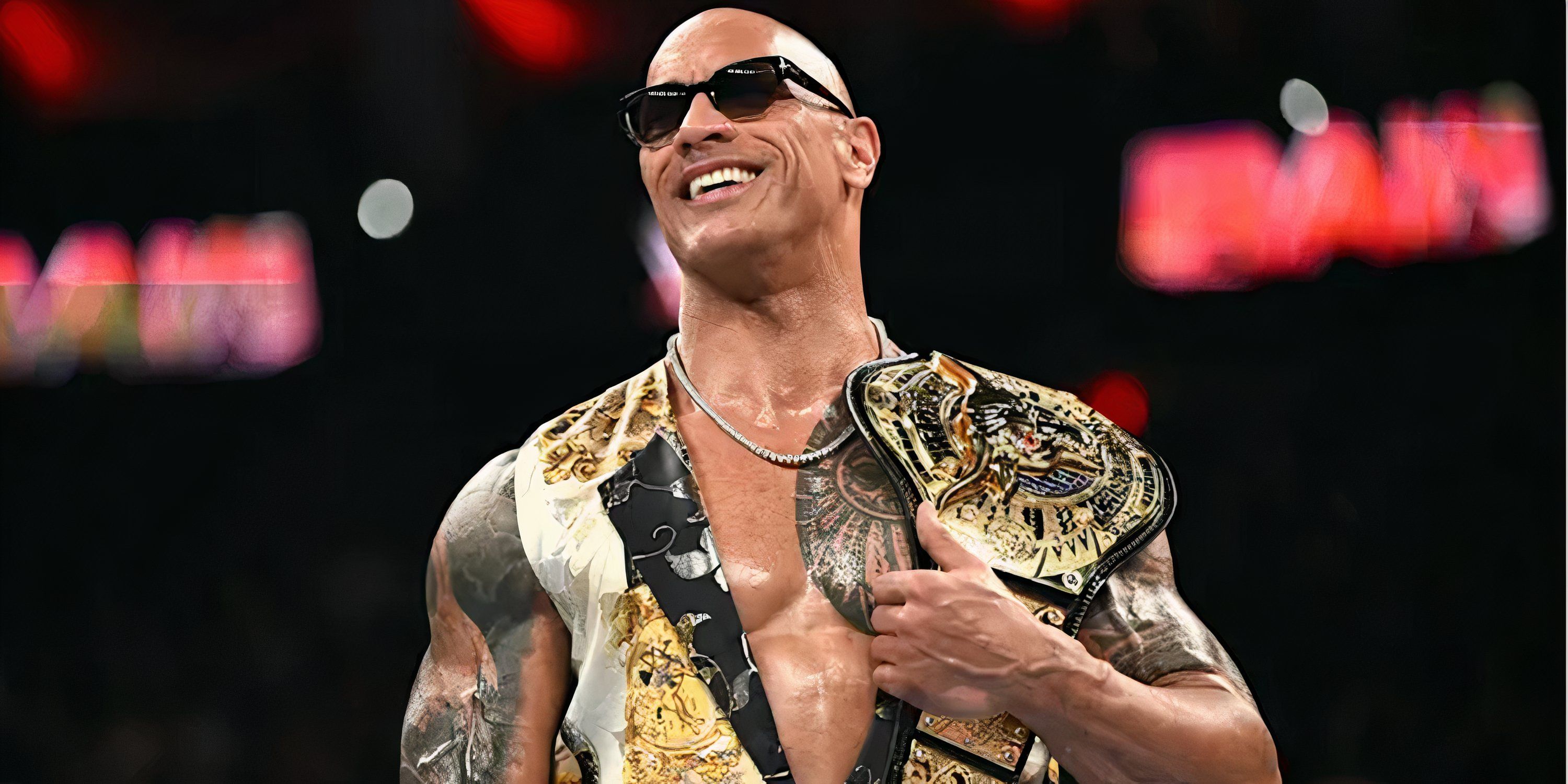 The Rock Smiling