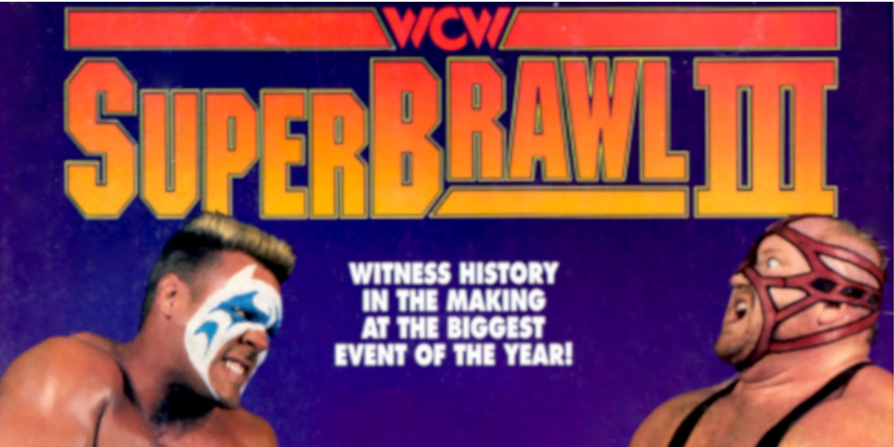 The poster for SuperBrawl 3 including Sting and Vader