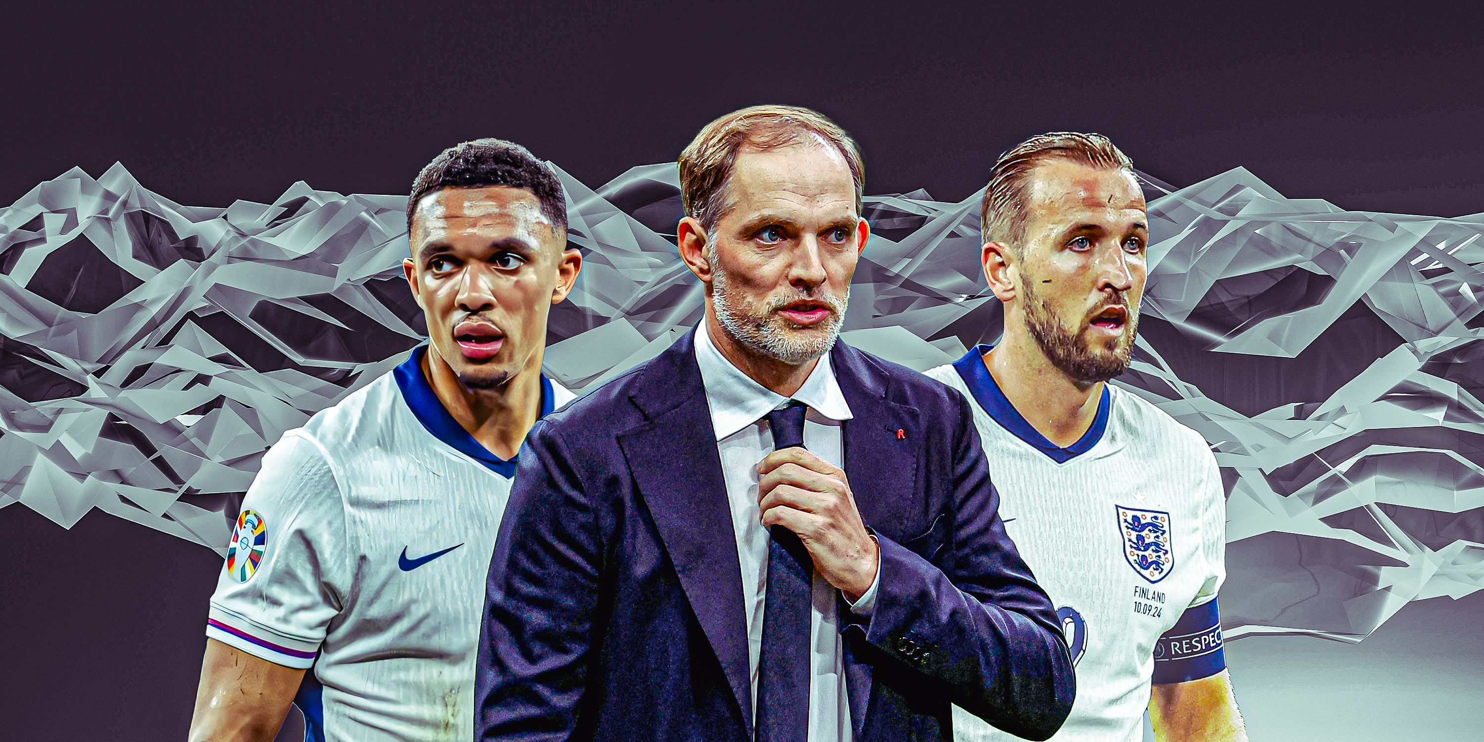 Trent Alexander-Arnold, Thomas Tuchel and Harry Kane.