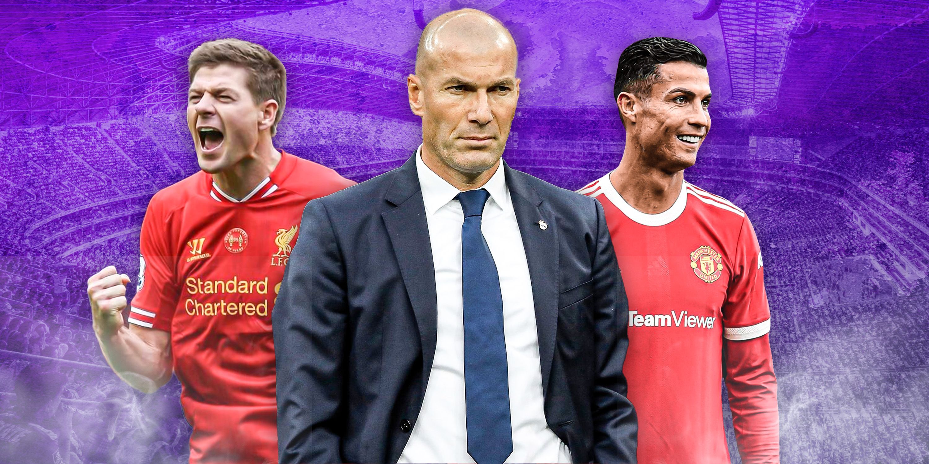 Steven Gerrard, Zinedine Zidane and Cristiano Ronaldo.