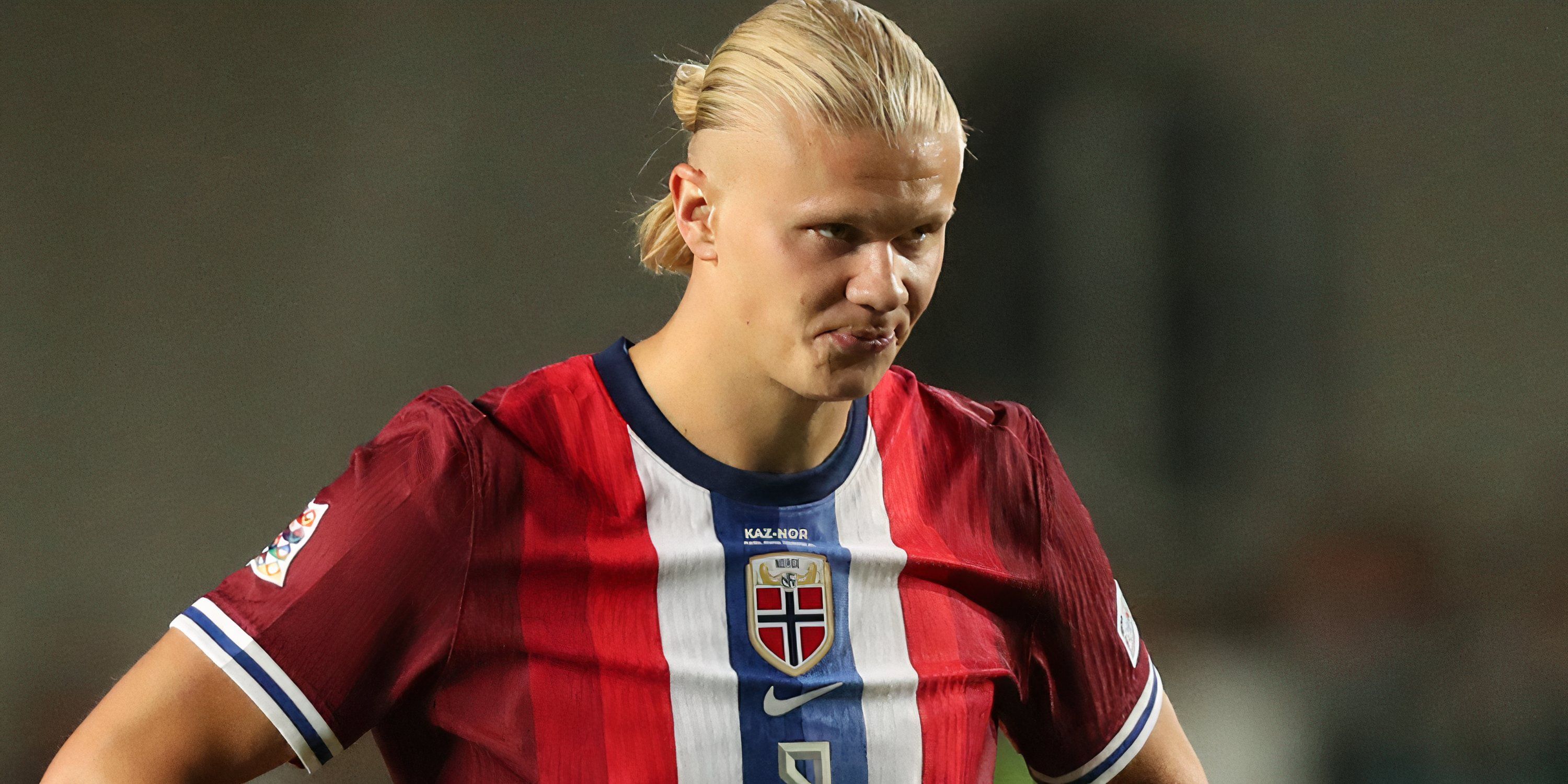 Erling Haaland in action for Norway
