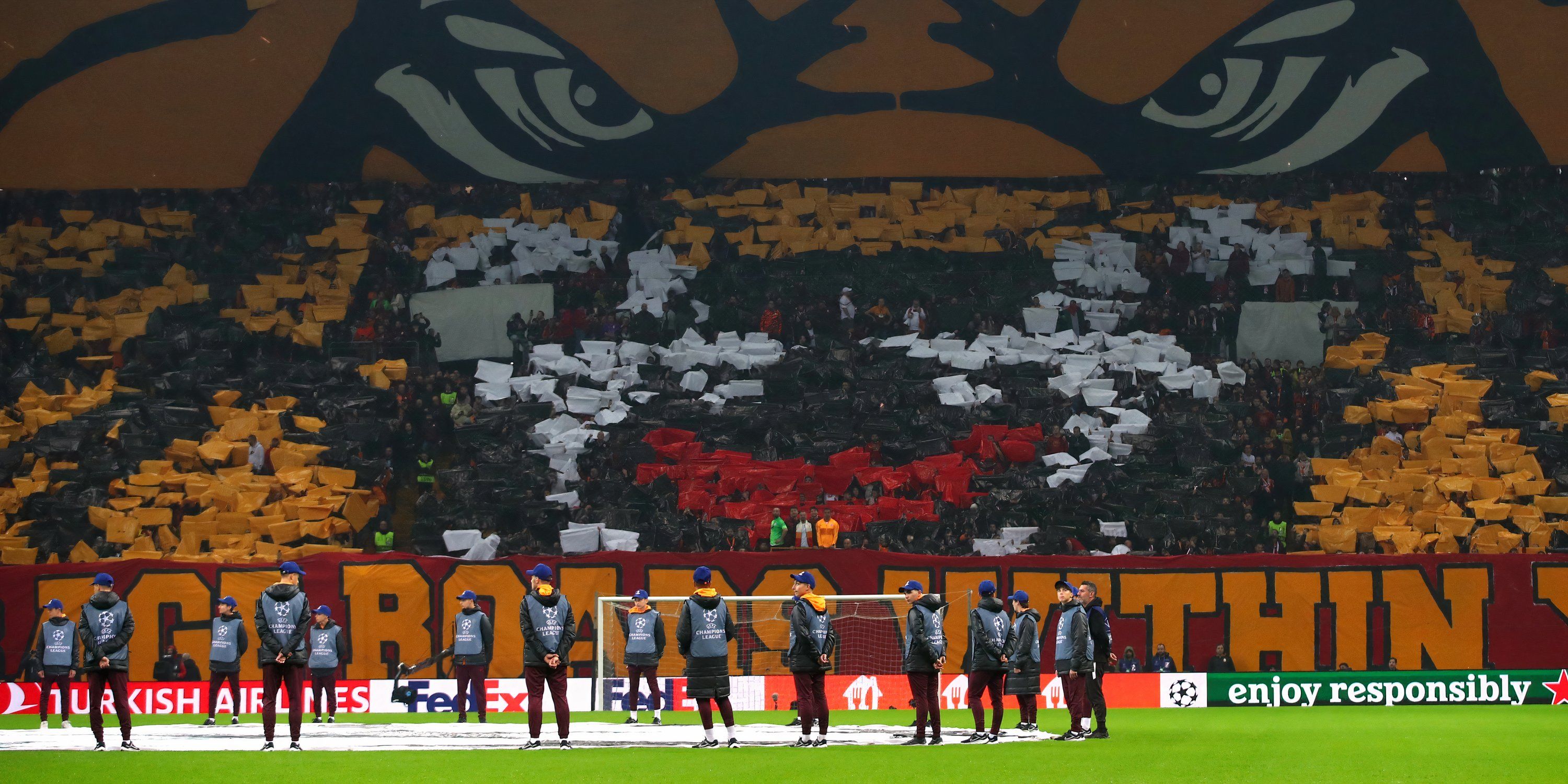 Galatasaray fans ahead of a game with Manchester United