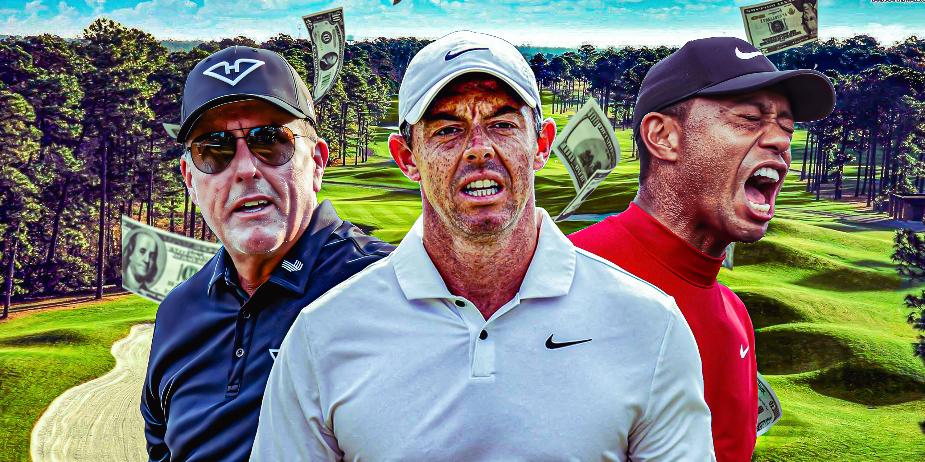 Phil Mickelson, Rory McIlroy and Tiger Woods