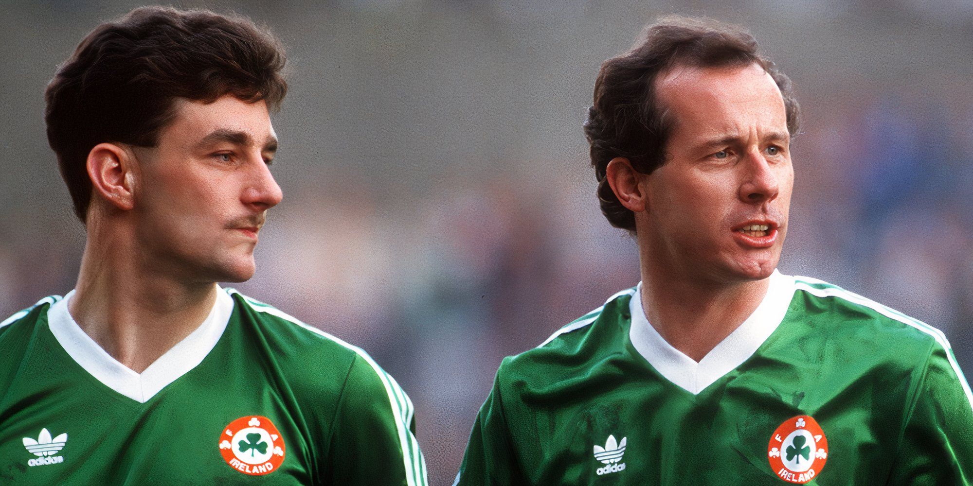 Liam Brady lining up for Ireland