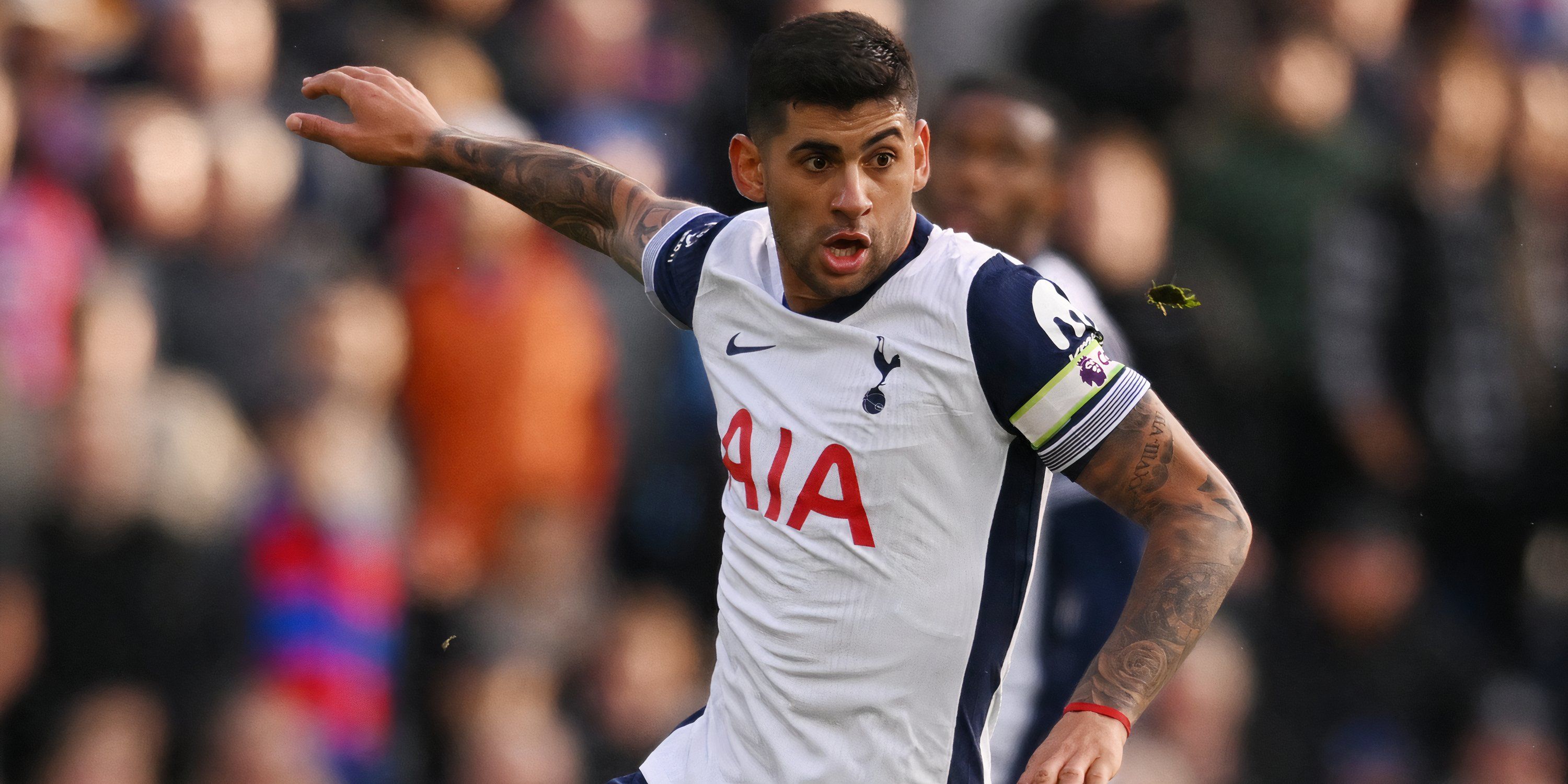 Tottenham Hotspur defender Cristian Romero in action