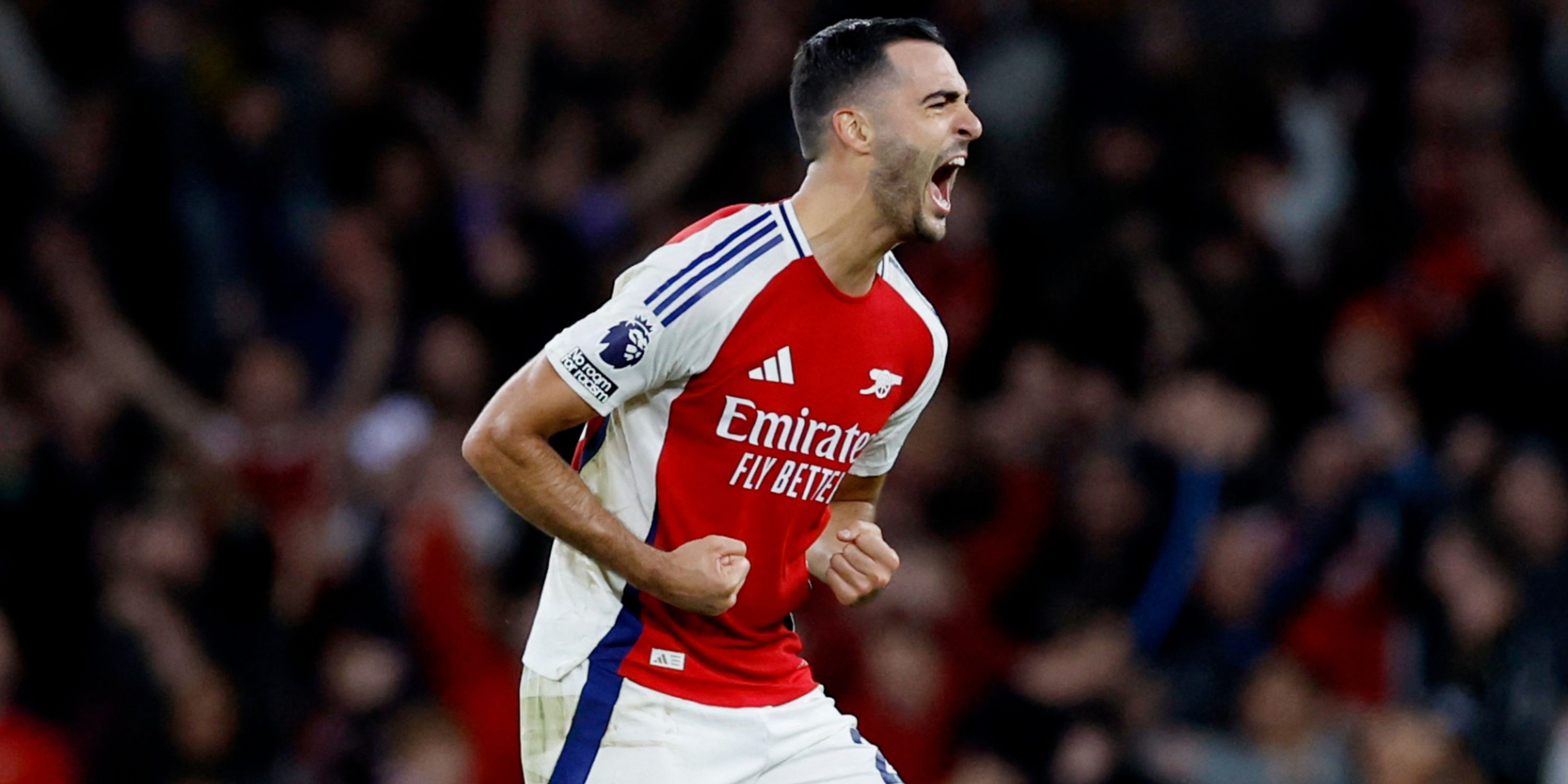 Arsenal's Mikel Merino celebrates