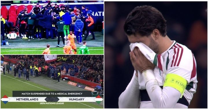Sự cố đột quỵ ở trận ở trận Hungary - Hà Lan, Szoboszlai bật khóc 2 Netherlands vs Hungary Temporarily Suspended After Medical Emergency