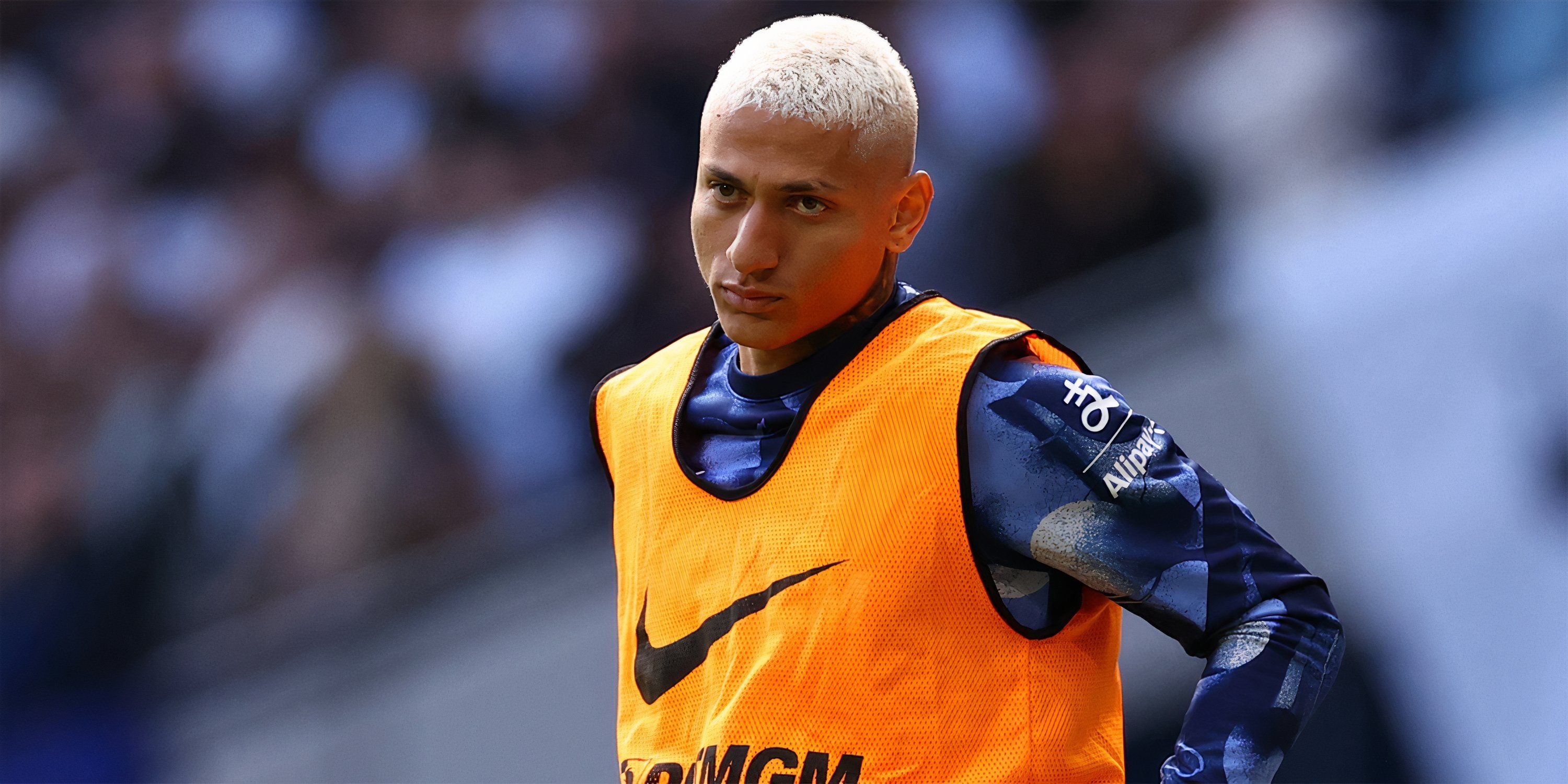 Tottenham Hotspur striker Richarlison during a pre-match warm-up