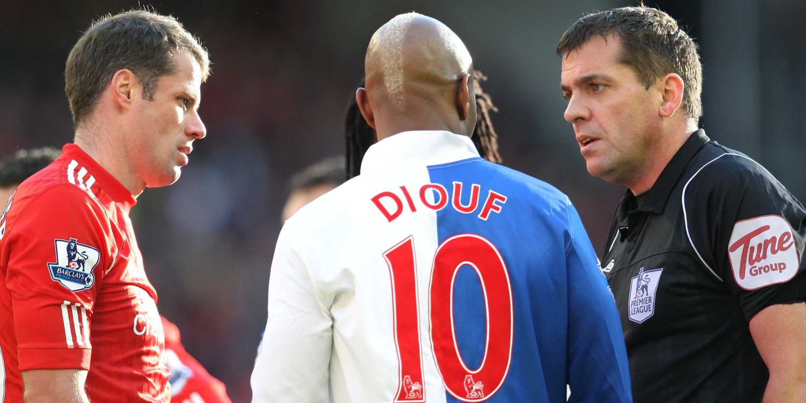 Jamie Carragher and El Hadji Diouf