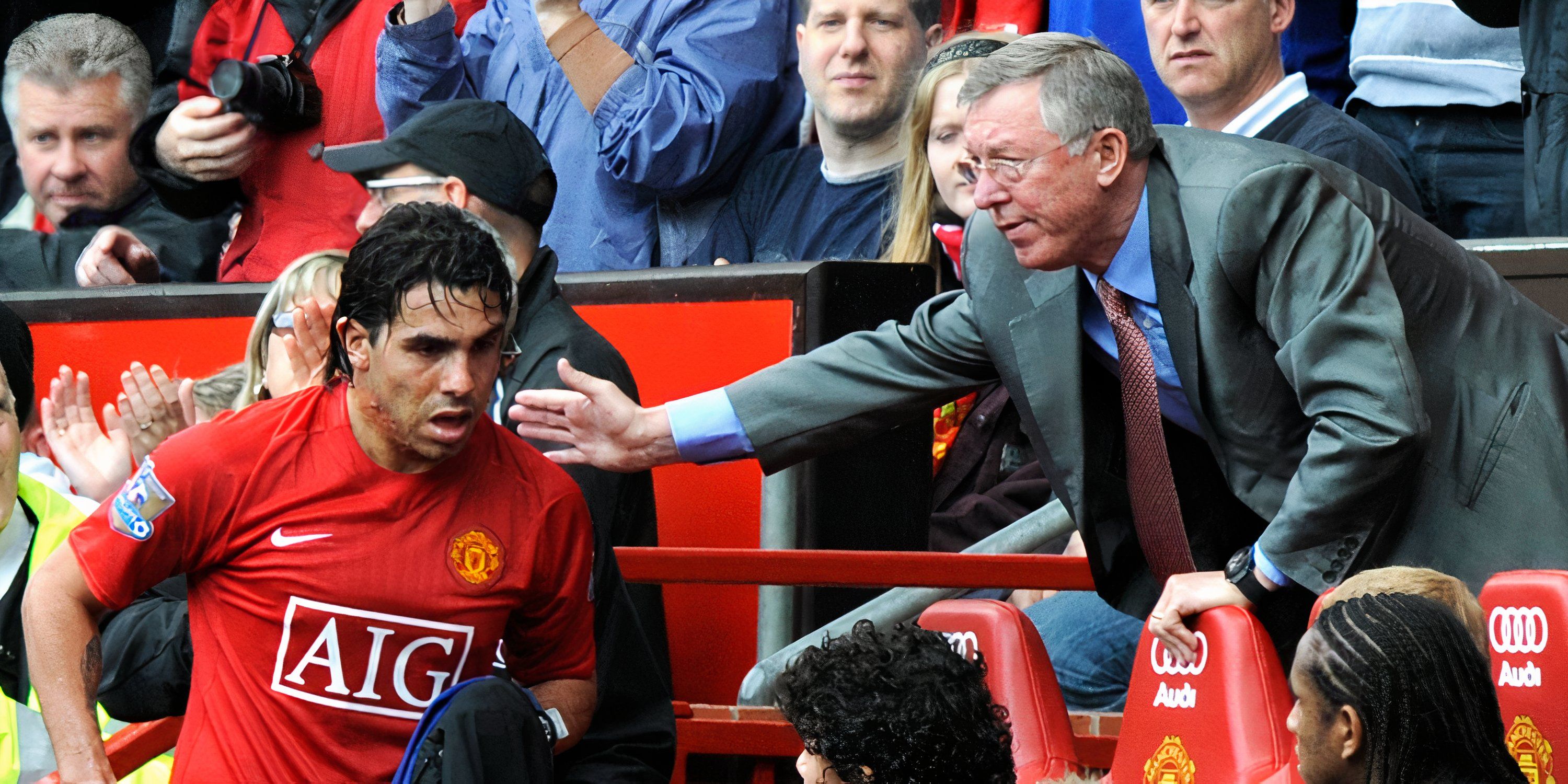 Sir Alex Ferguson and Carlos Tevez