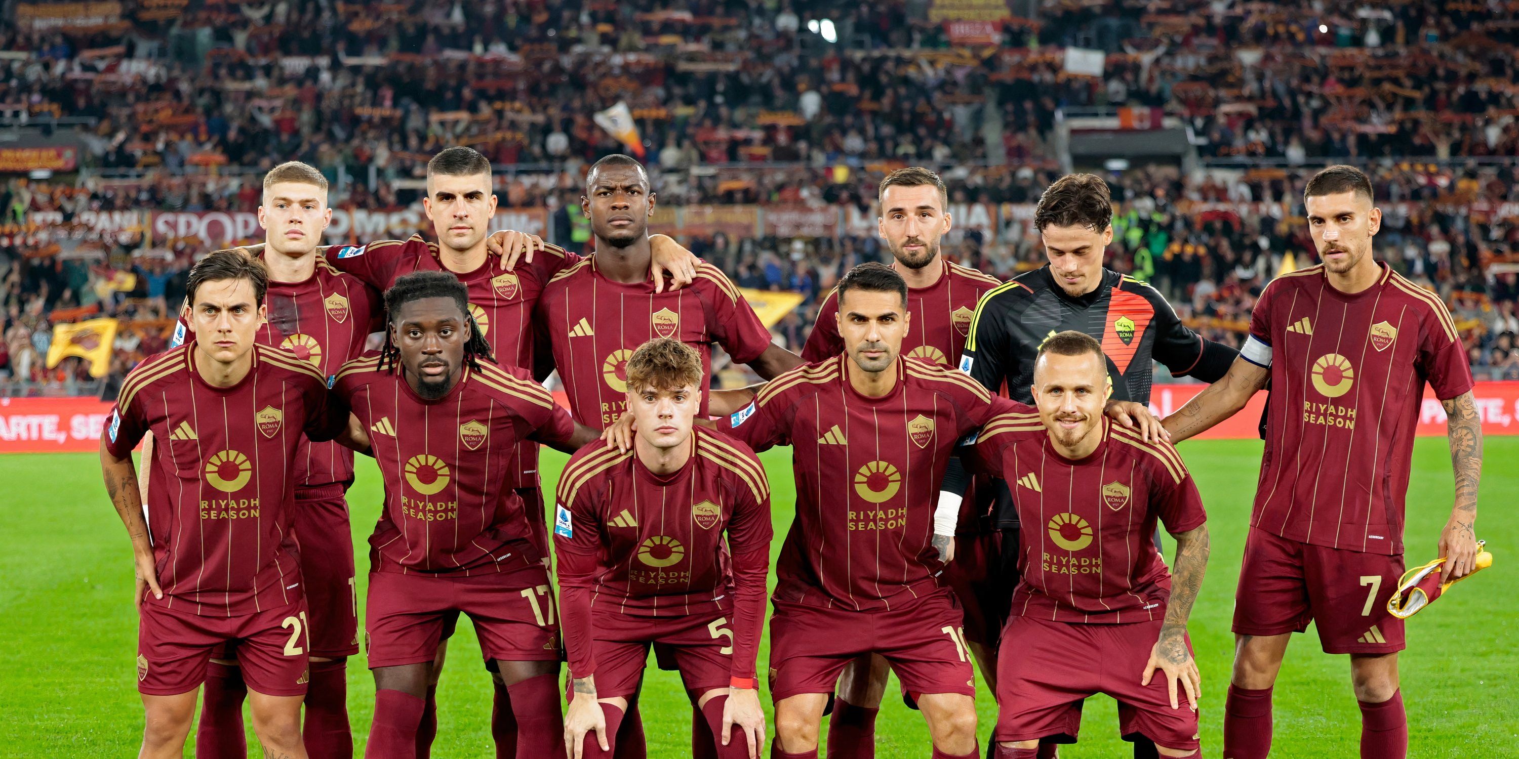 AS Roma line up ahead of Inter Milan clash