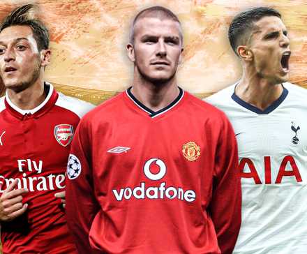 Erik Lamela (Spurs), David Beckham (Man Utd), and Mesut Ozil (Arsenal)