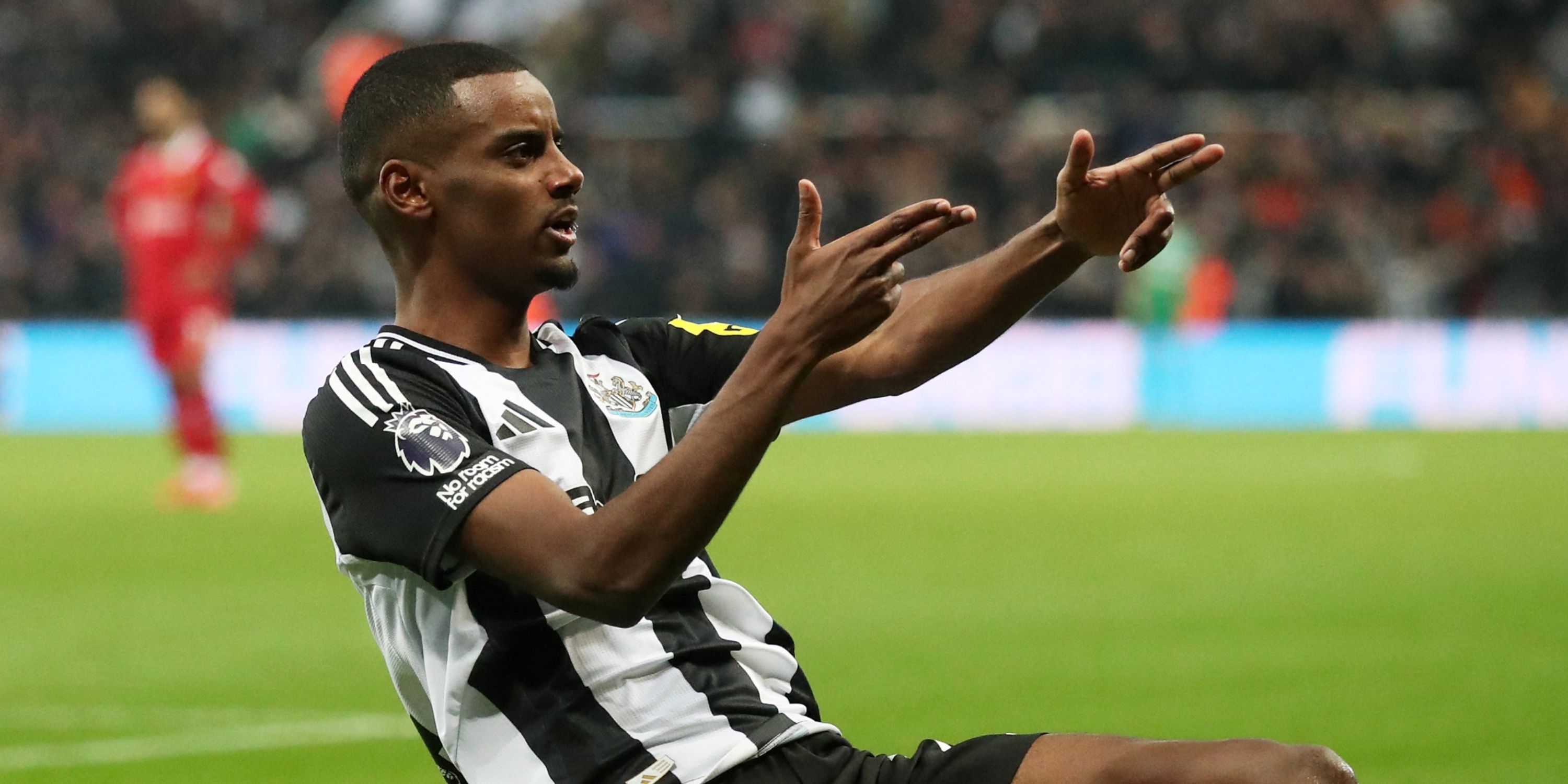 Newcastle United striker Alexander Isak celebrates