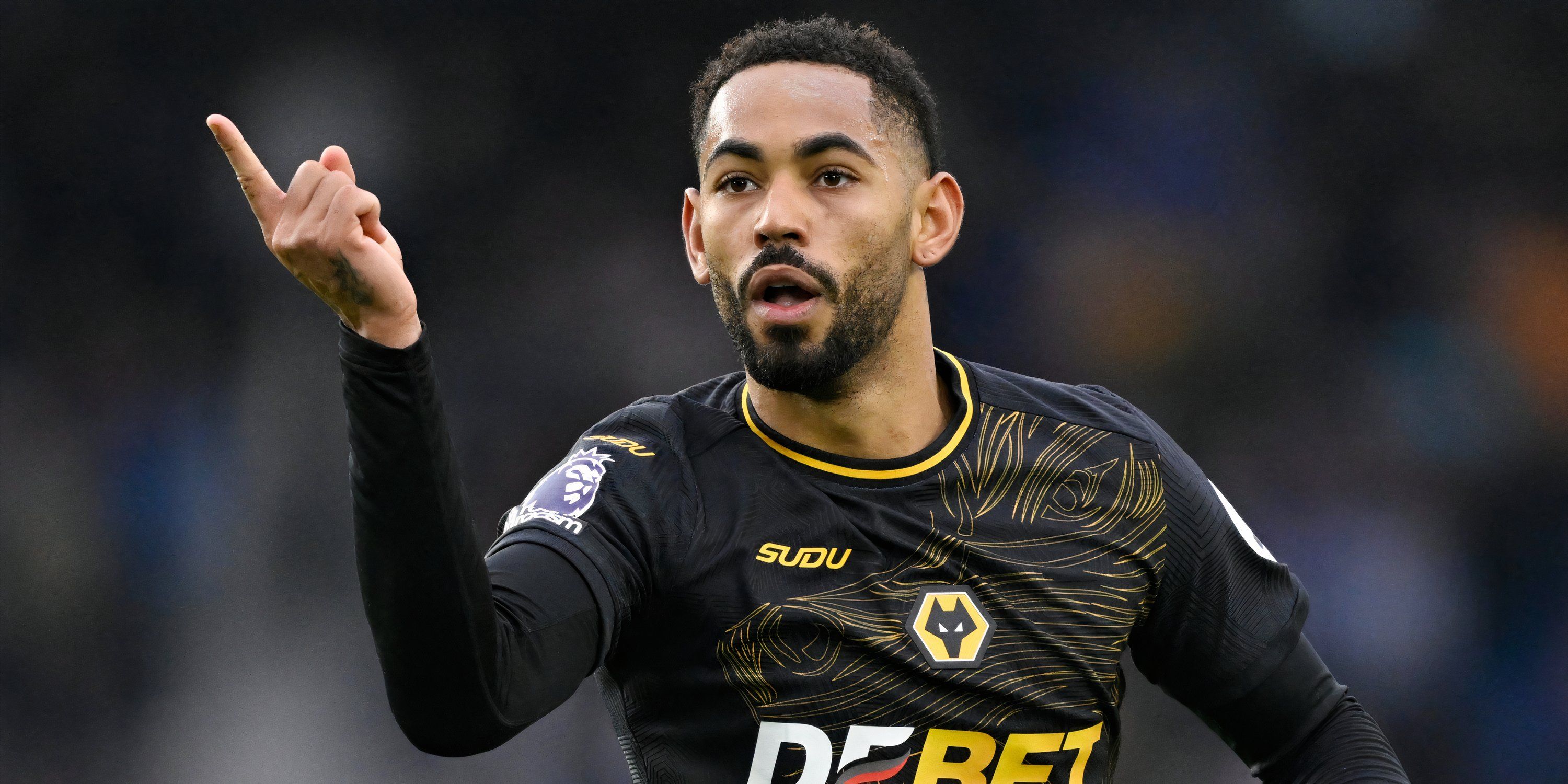 Matheus Cunha celebrating after scoring for Wolverhampton Wanderers