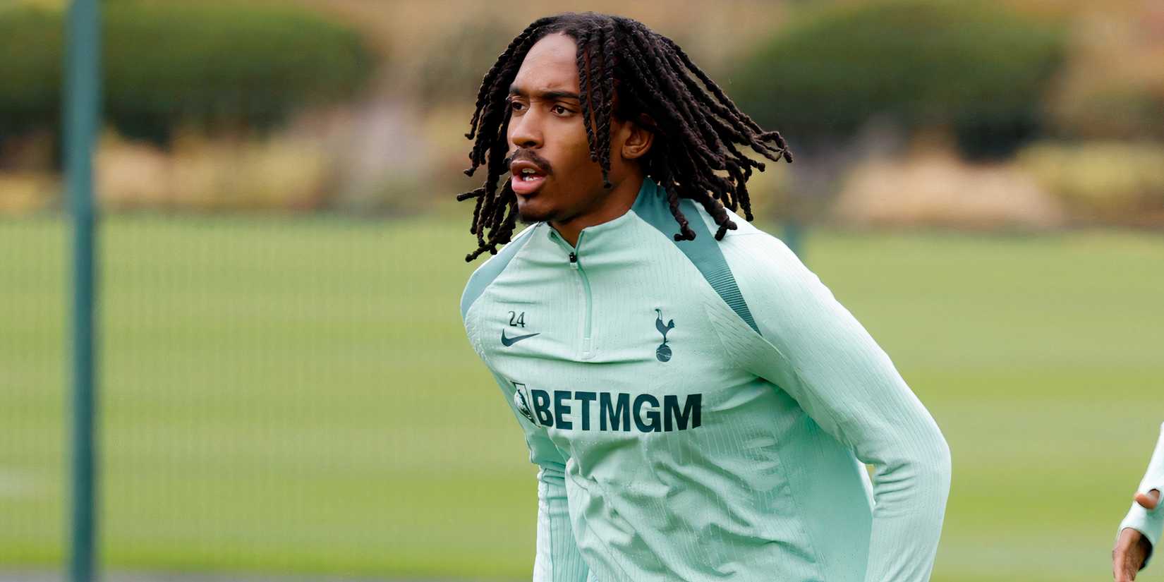 Djed Spence during a Tottenham Hotspur training session