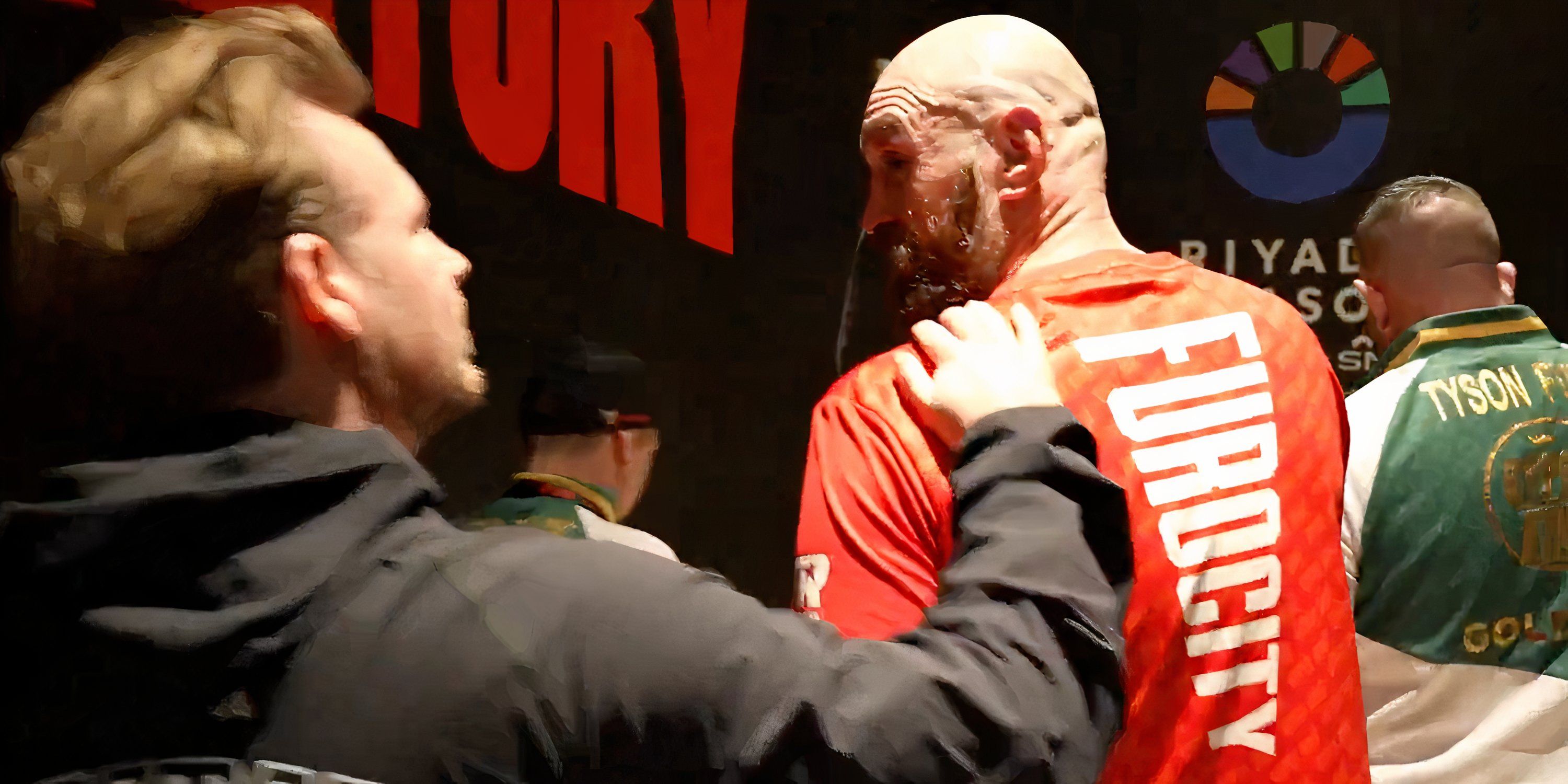 Tyson Fury backstage after Oleksandr Usyk fight