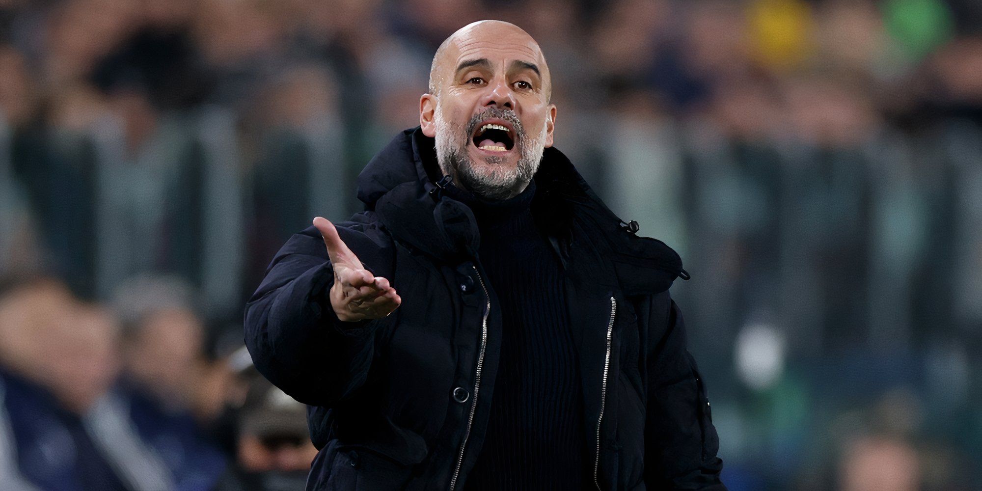 Manchester City boss Pep Guardiola on the touchline