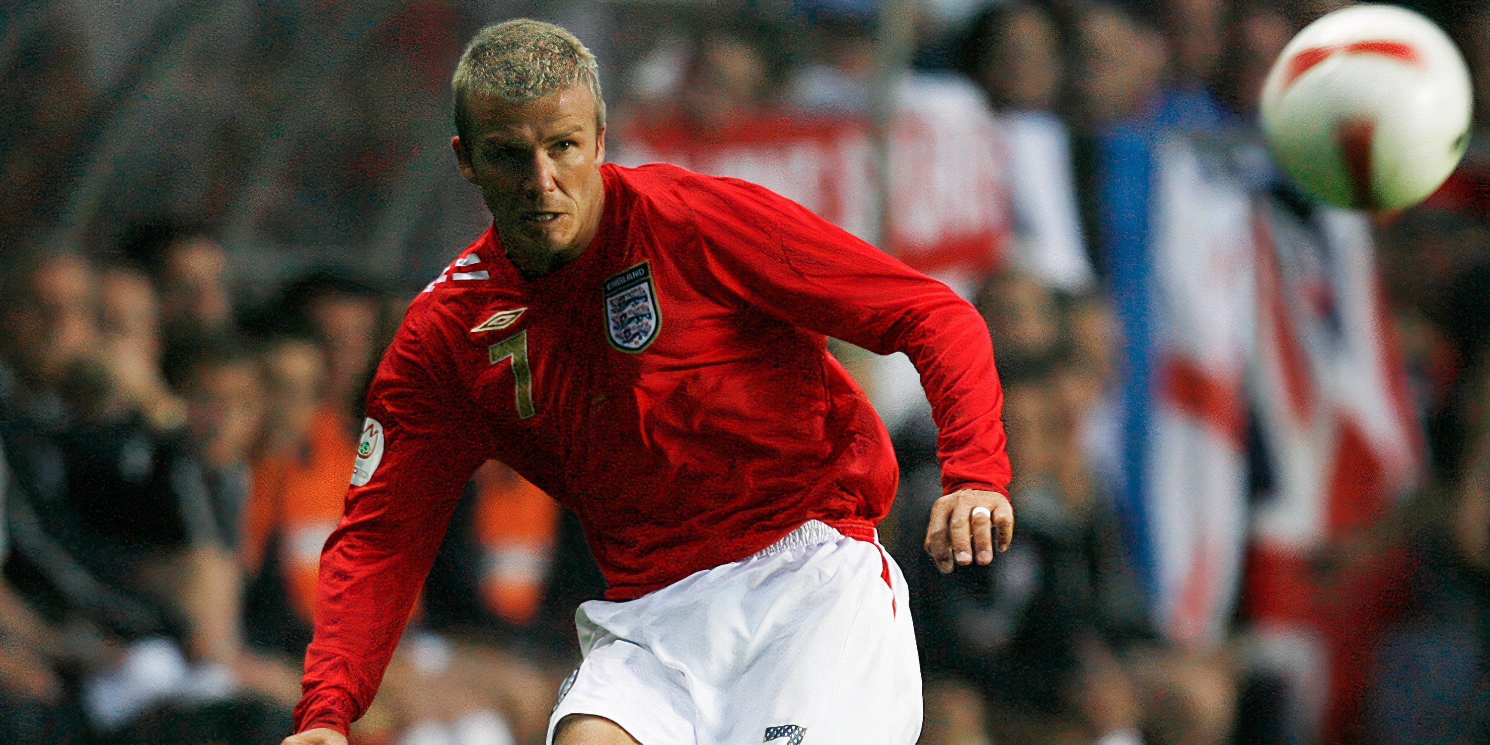 David Beckham crosses for England