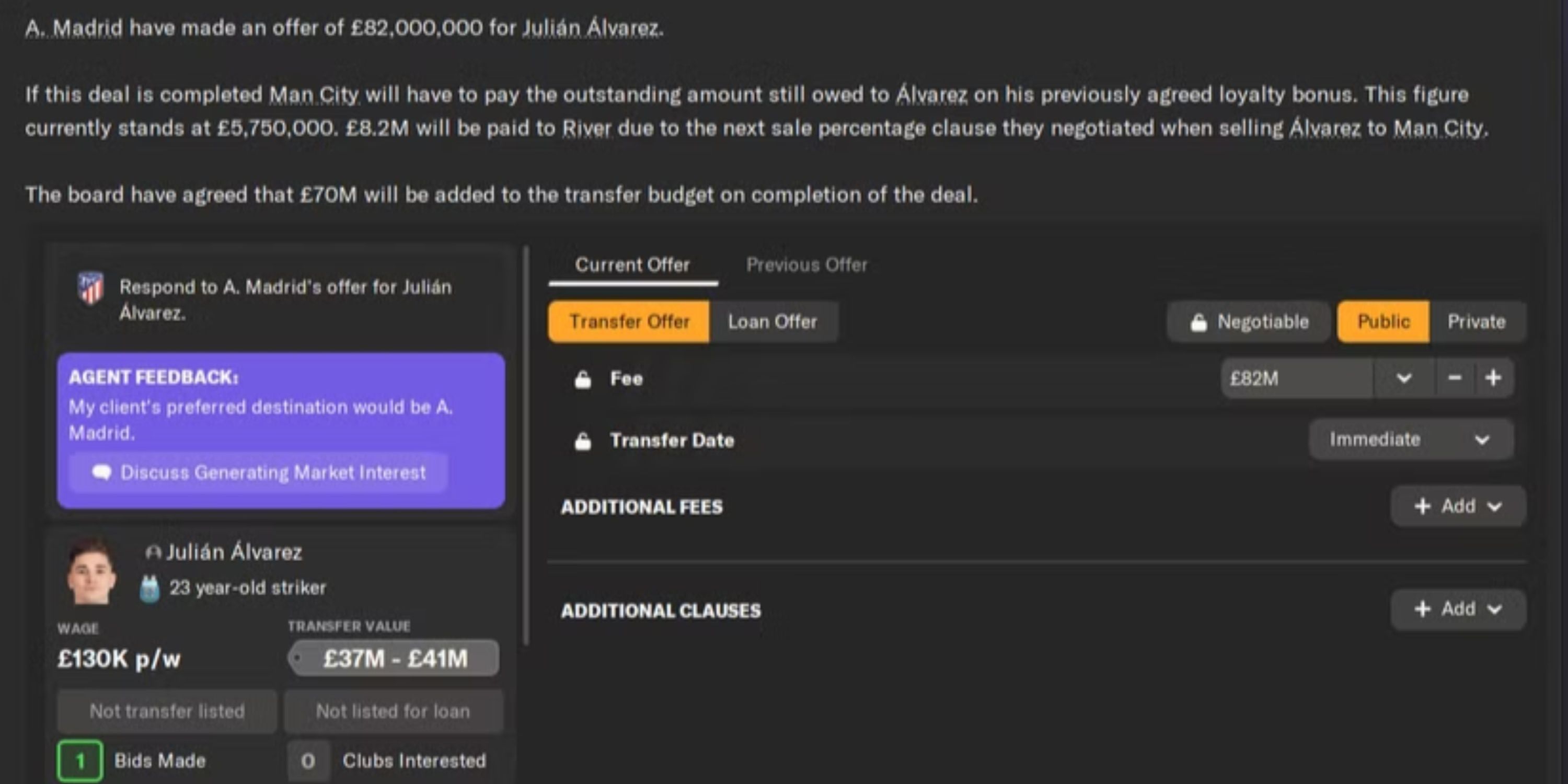 MixCollage-02-Jan-2025-01-19-PM-3381Screenshot from Football Manager 2024 showing a bid from Atletico Madrid for Manchester City forward Julian Alvarez