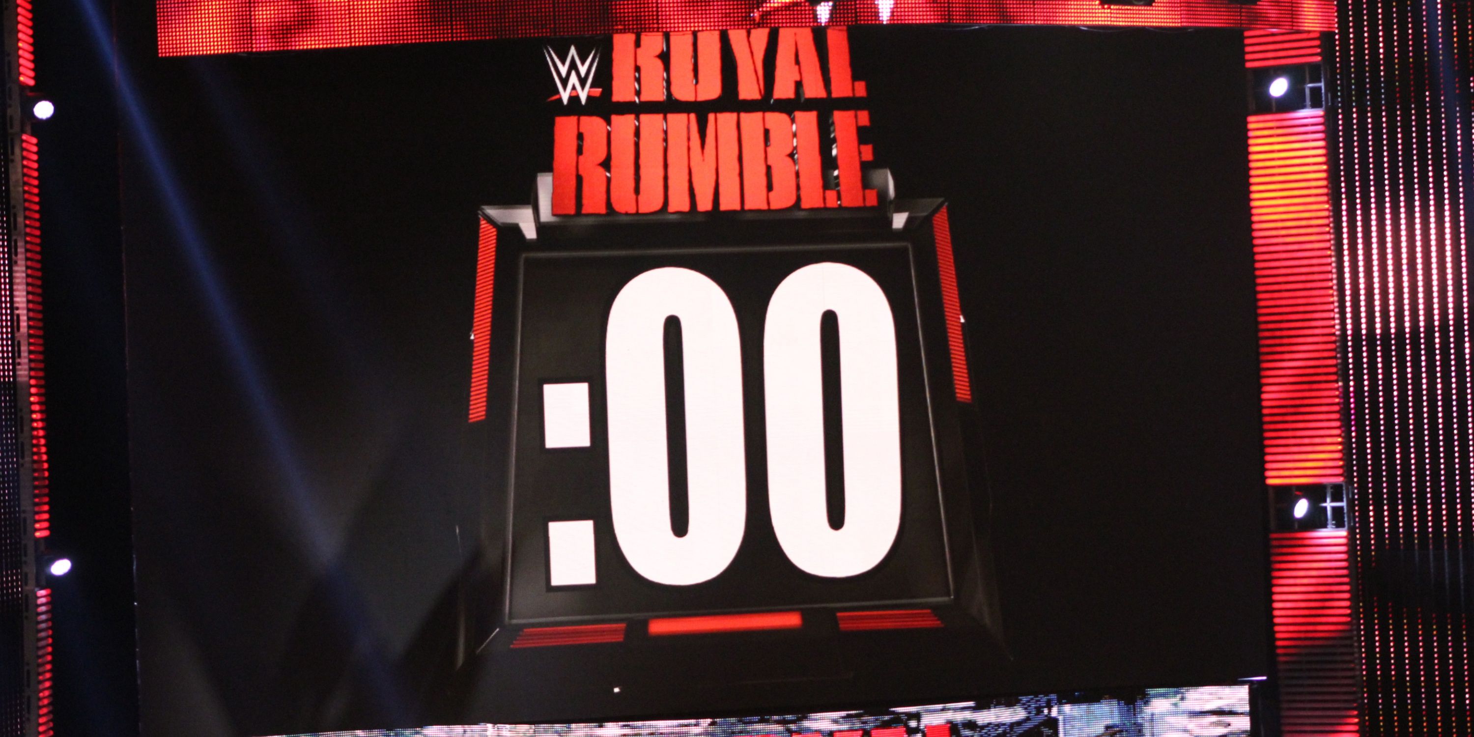 The Royal Rumble countdown timer on the Titantron.