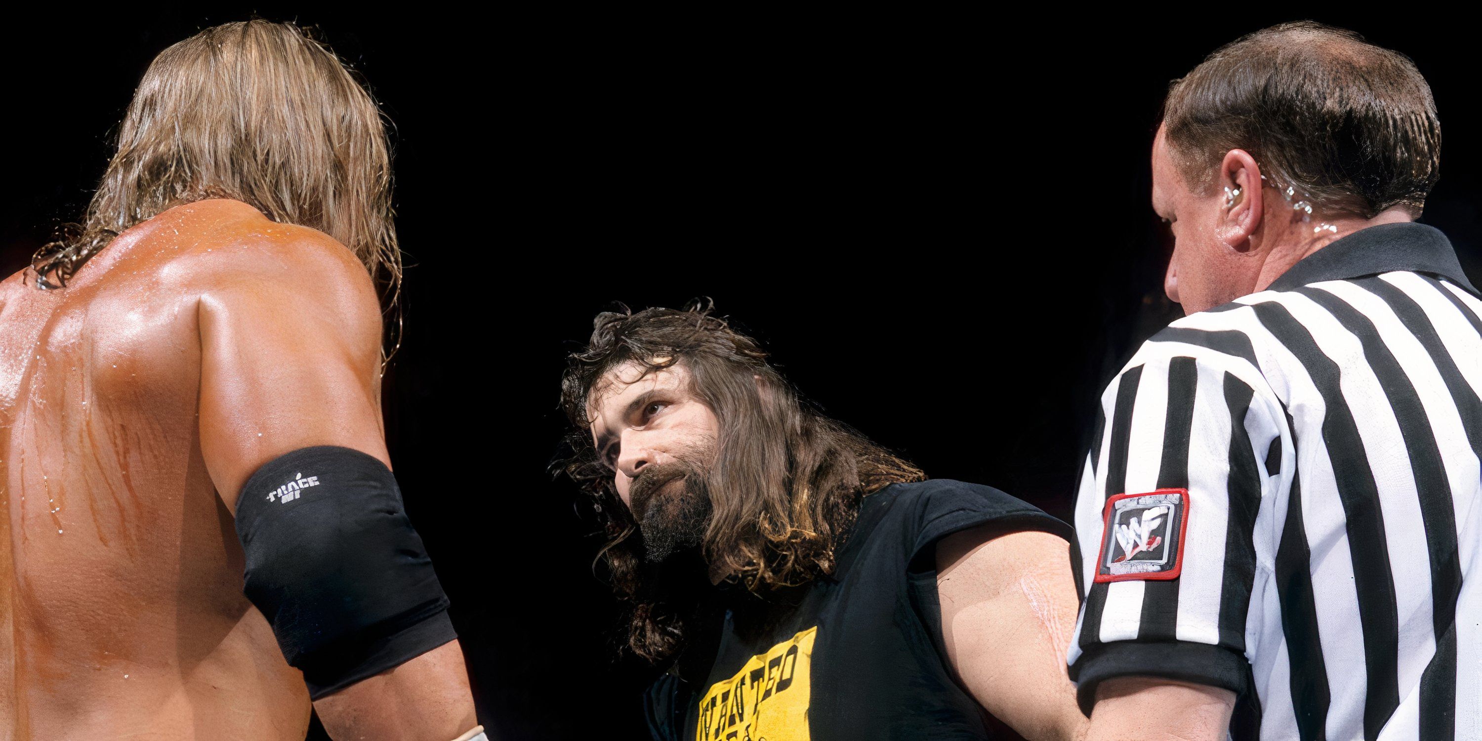 Triple H and Cactus Jack face-off before their street fight.
