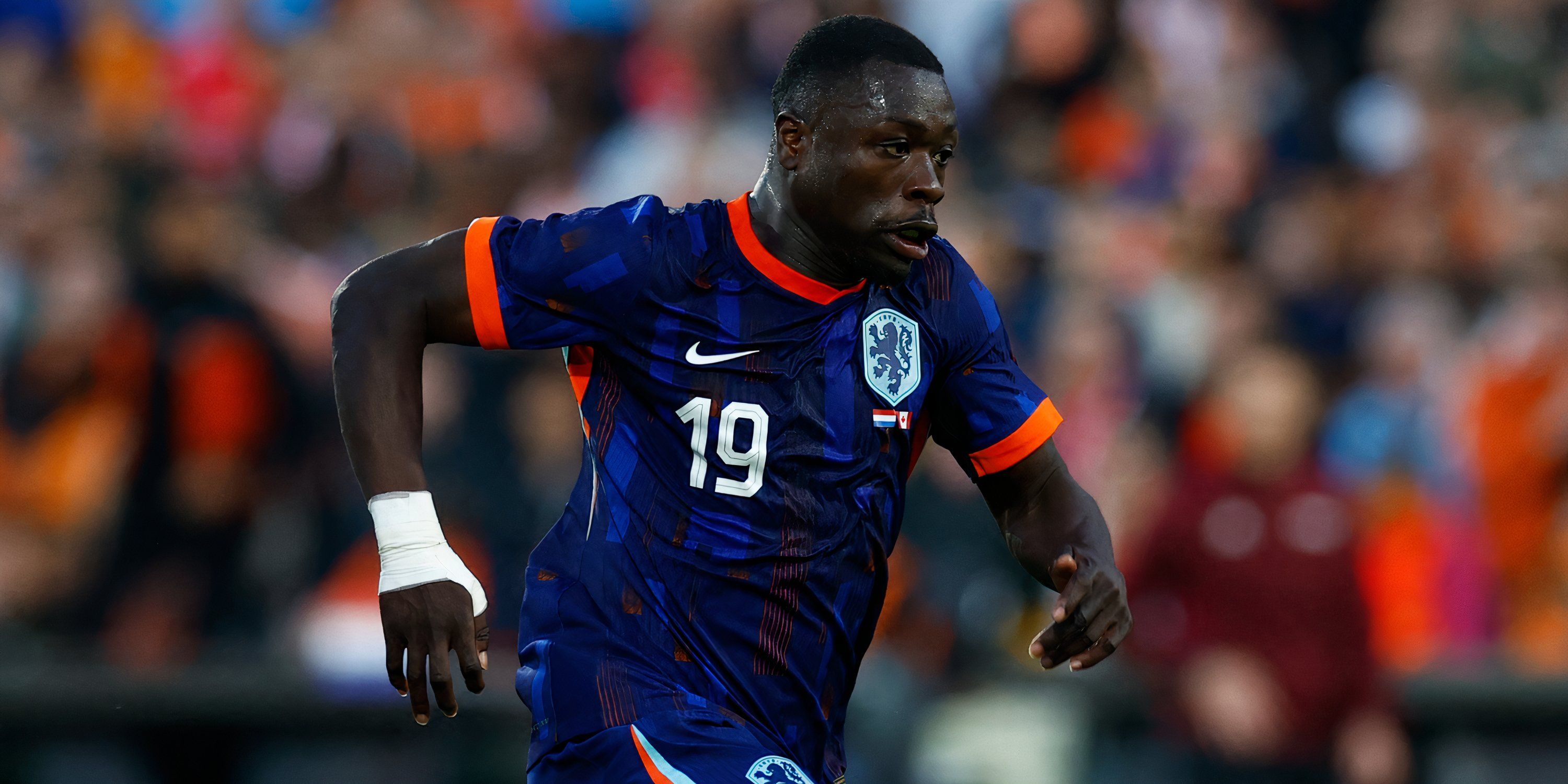 Brian Brobbey in action for the Netherlands