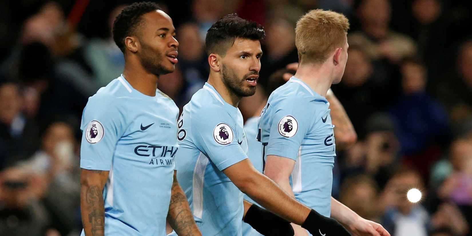 Sterling, Aguero, De Bruyne - Premier League - Manchester City vs Leicester City