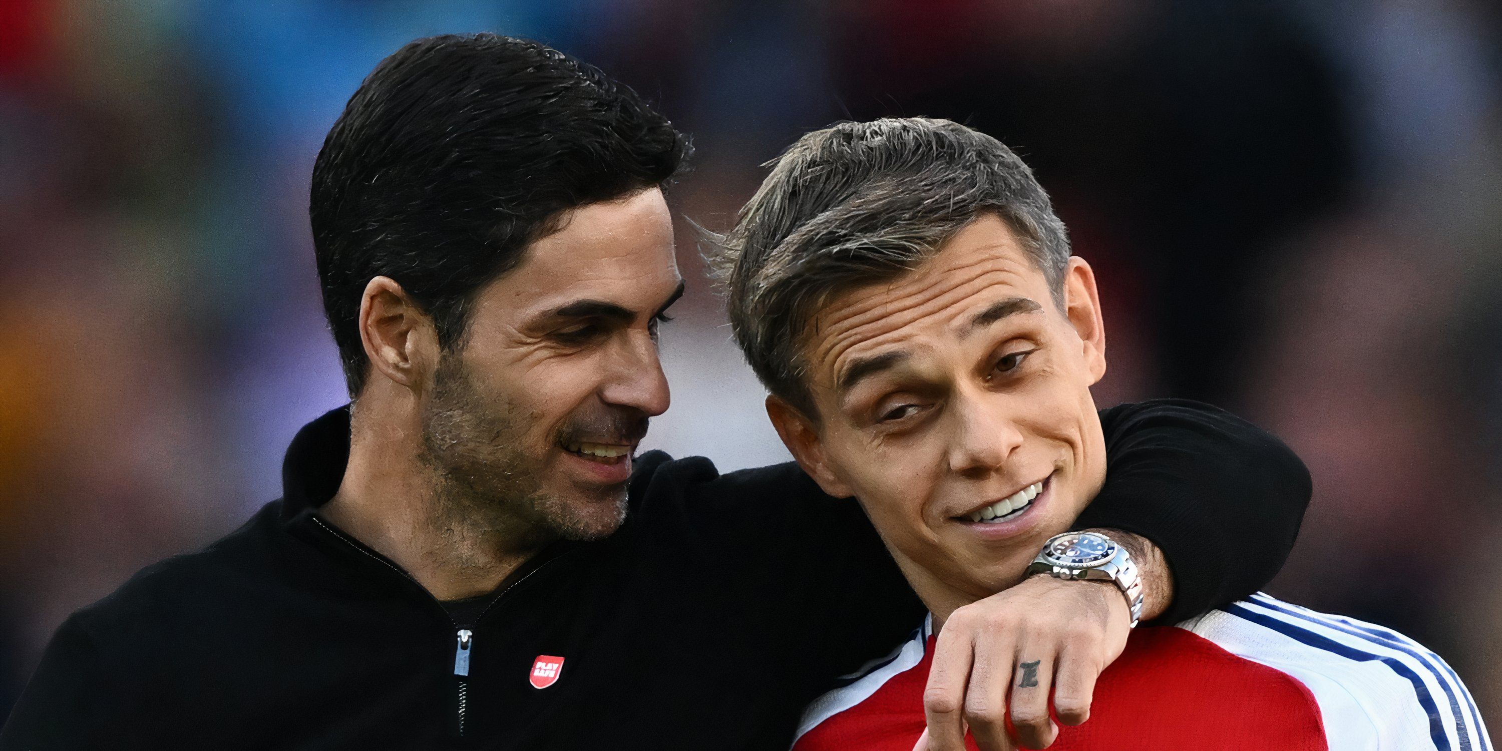 Mikel Arteta and Leandro Trossard