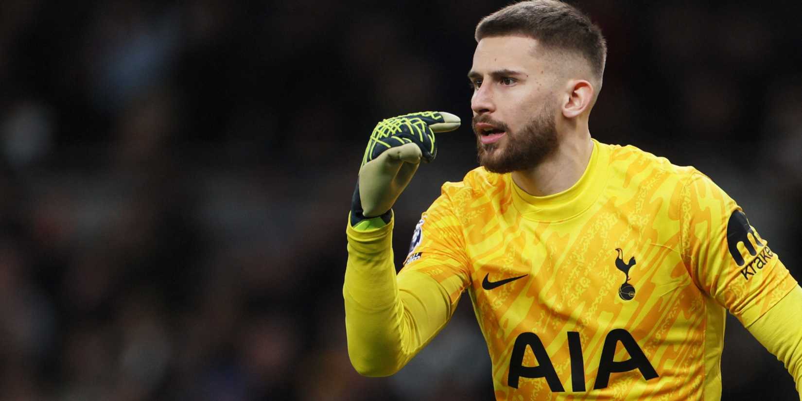 Guglielmo Vicario in action for Tottenham