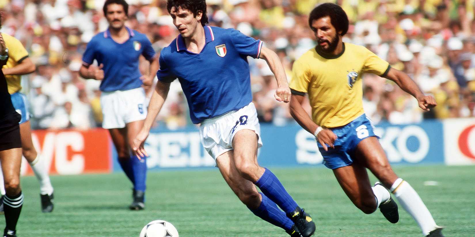 Leo Junior Brazil with Paolo Rossi Italy