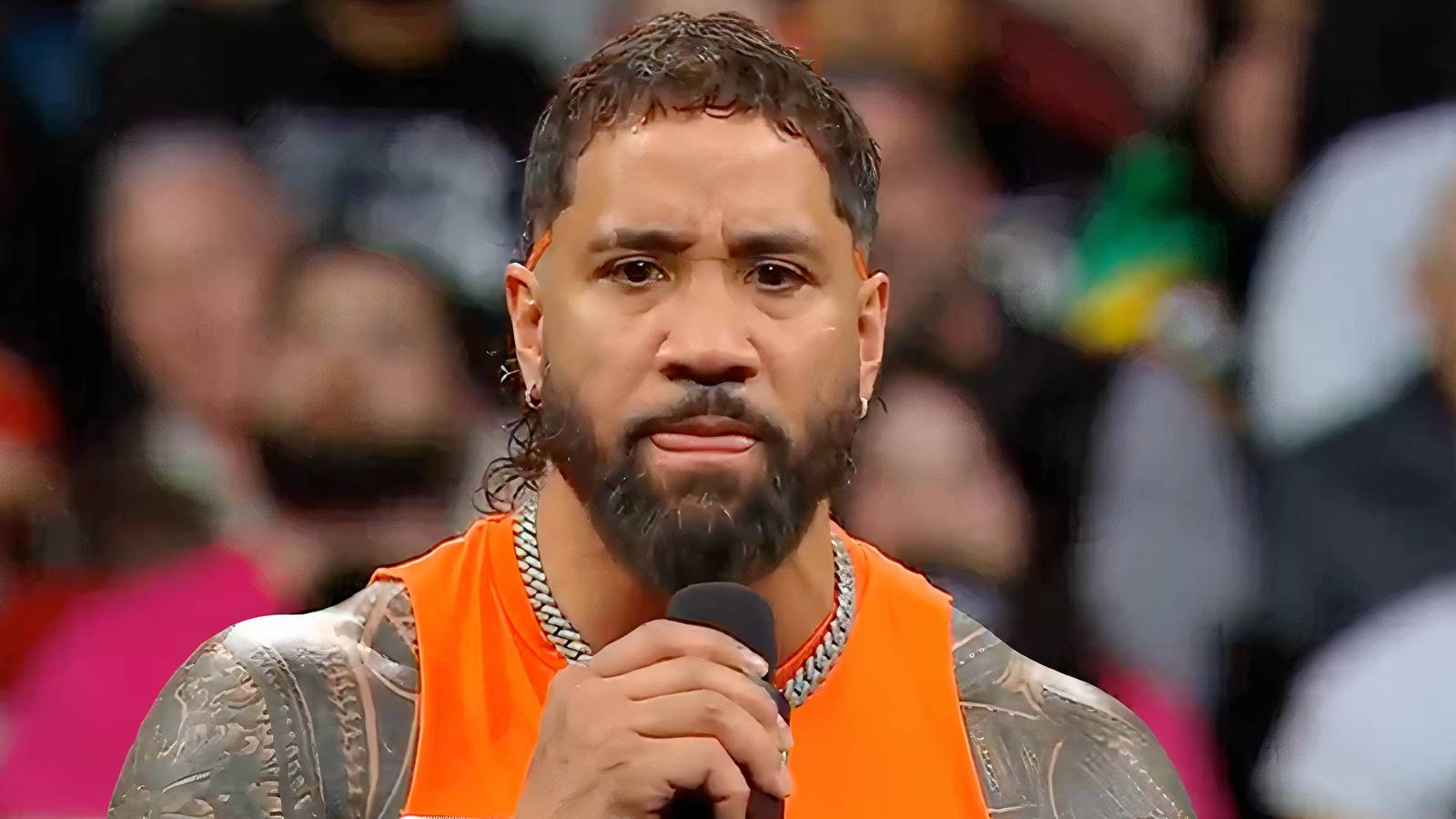 Jay Use Jey Uso Barely Gets Words Out During WWE Raw Promo After Royal Rumble Win