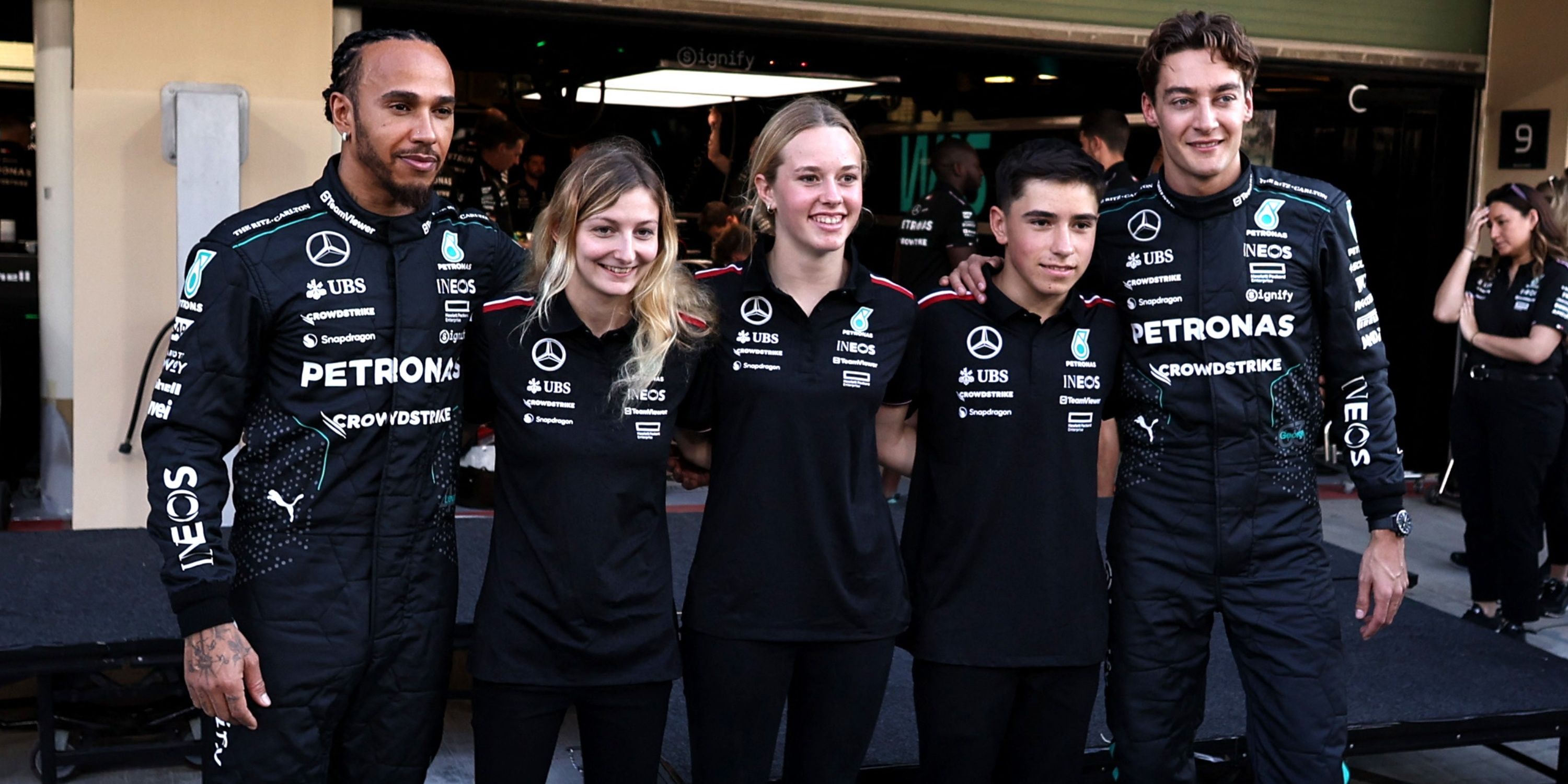 Lewis Hamilton and George Russell