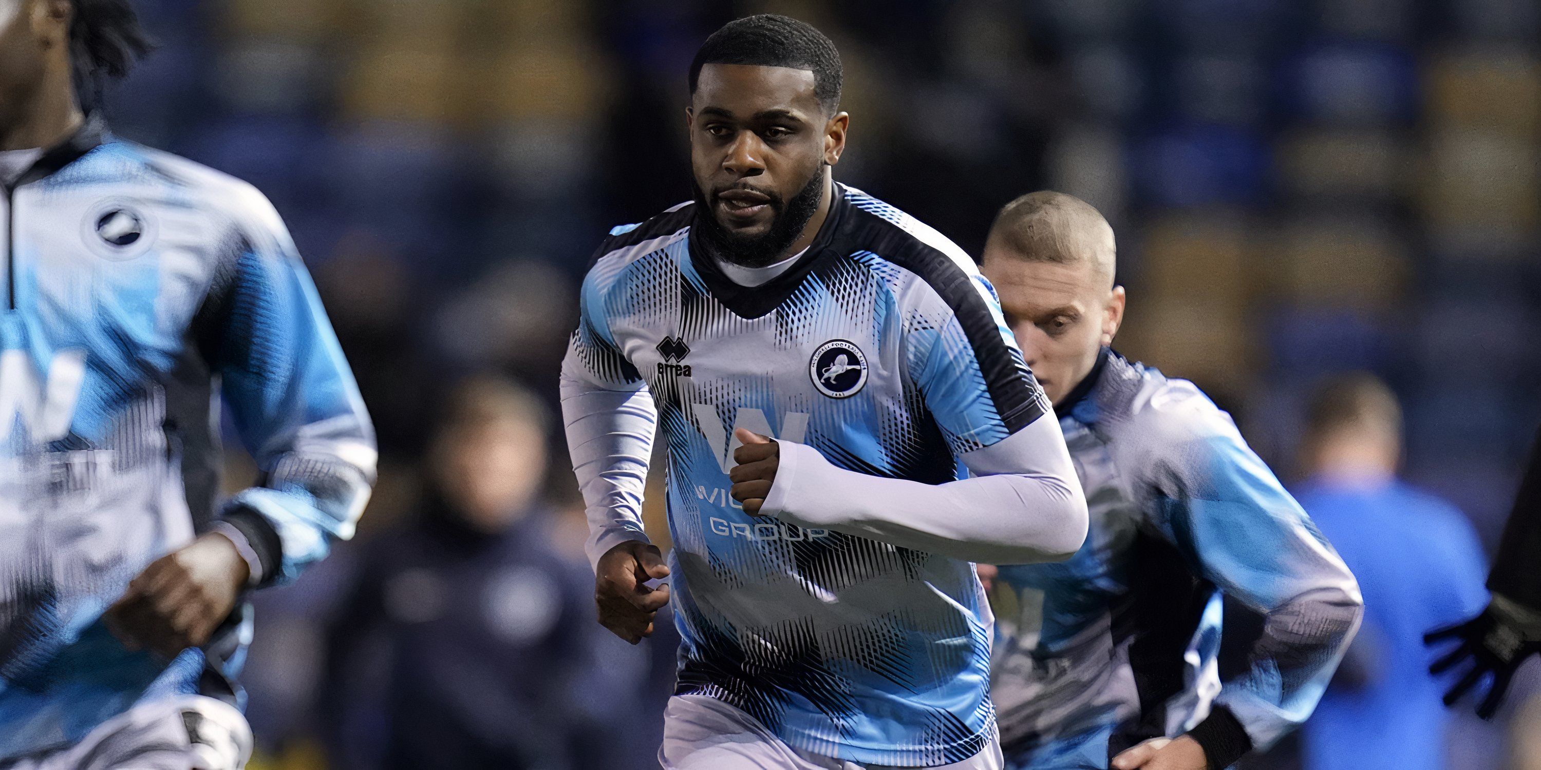 Japhet Tanganga during a pre-match warm-up at Millwall