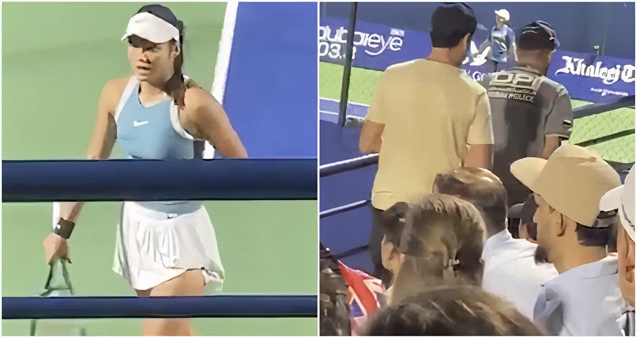 Footage emerges of moment Emma Raducanu spotted ‘fixated’ fan at courtside during Dubai Open