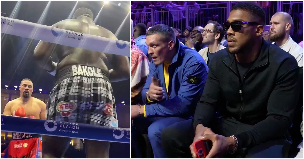 Oleksndr Usyk and Anthony Joshua watch Joseph Parker vs Martin Bakole