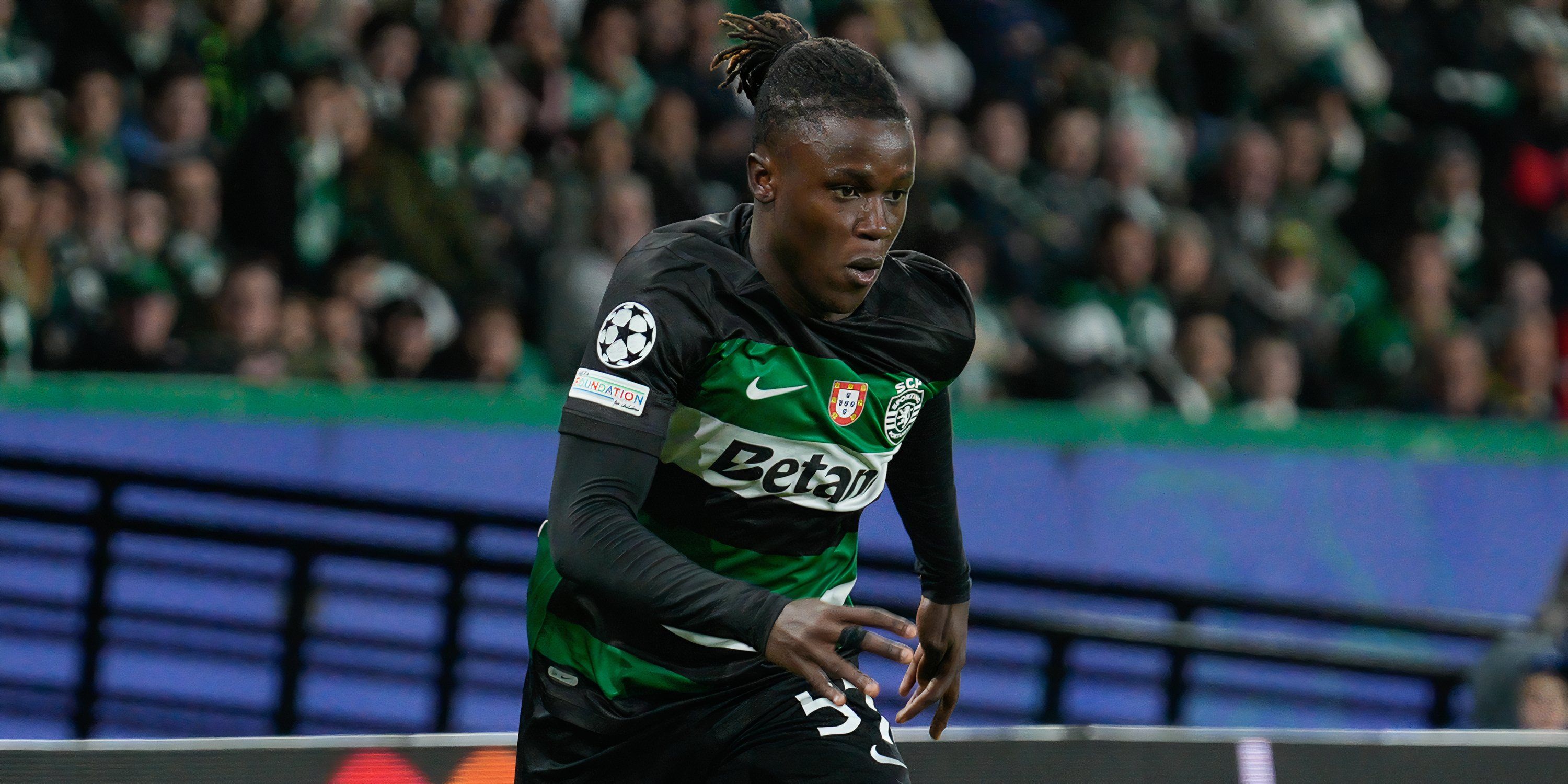 Geovany Quenda in action for Sporting