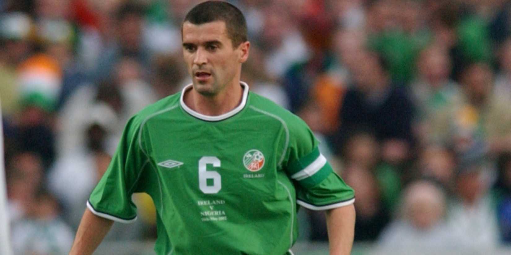 Roy Keane in action for Ireland