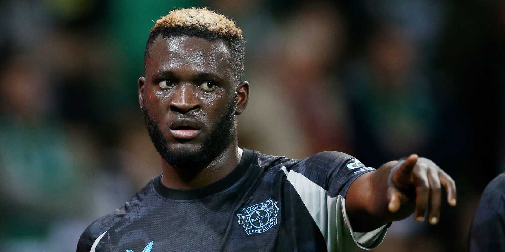 Victor Boniface in action for Bayer Leverkusen