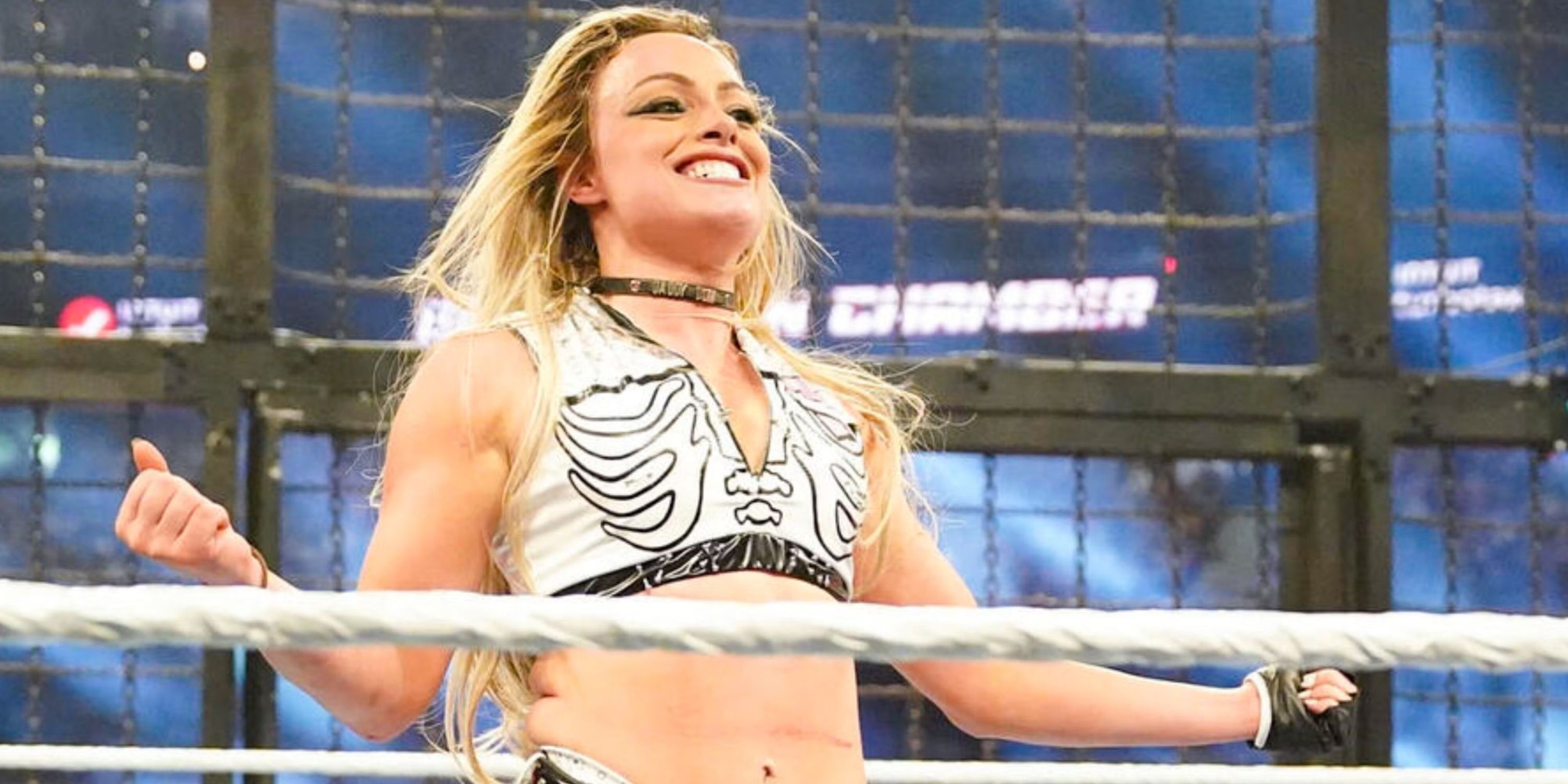 WWE's Liv Morgan at the Elimination Chamber.