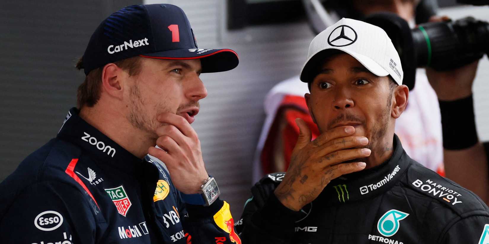 Max Verstappen and Lewis Hamilton