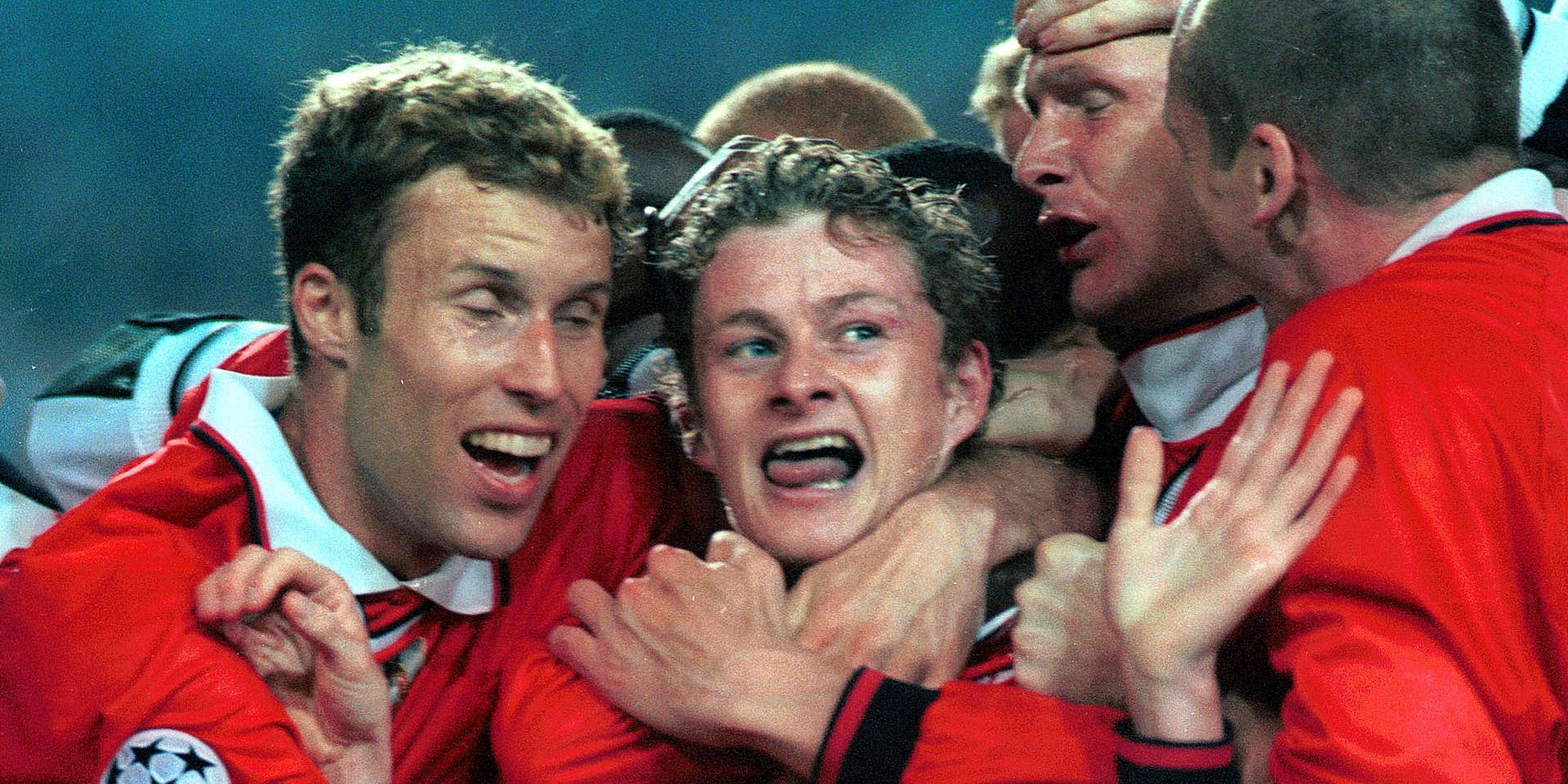 Ole Gunnar Solskjaer scoring the winning goal