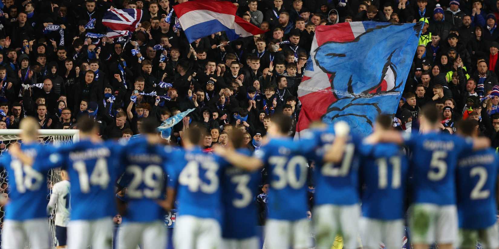 Rangers fans during the penalty shoot-out