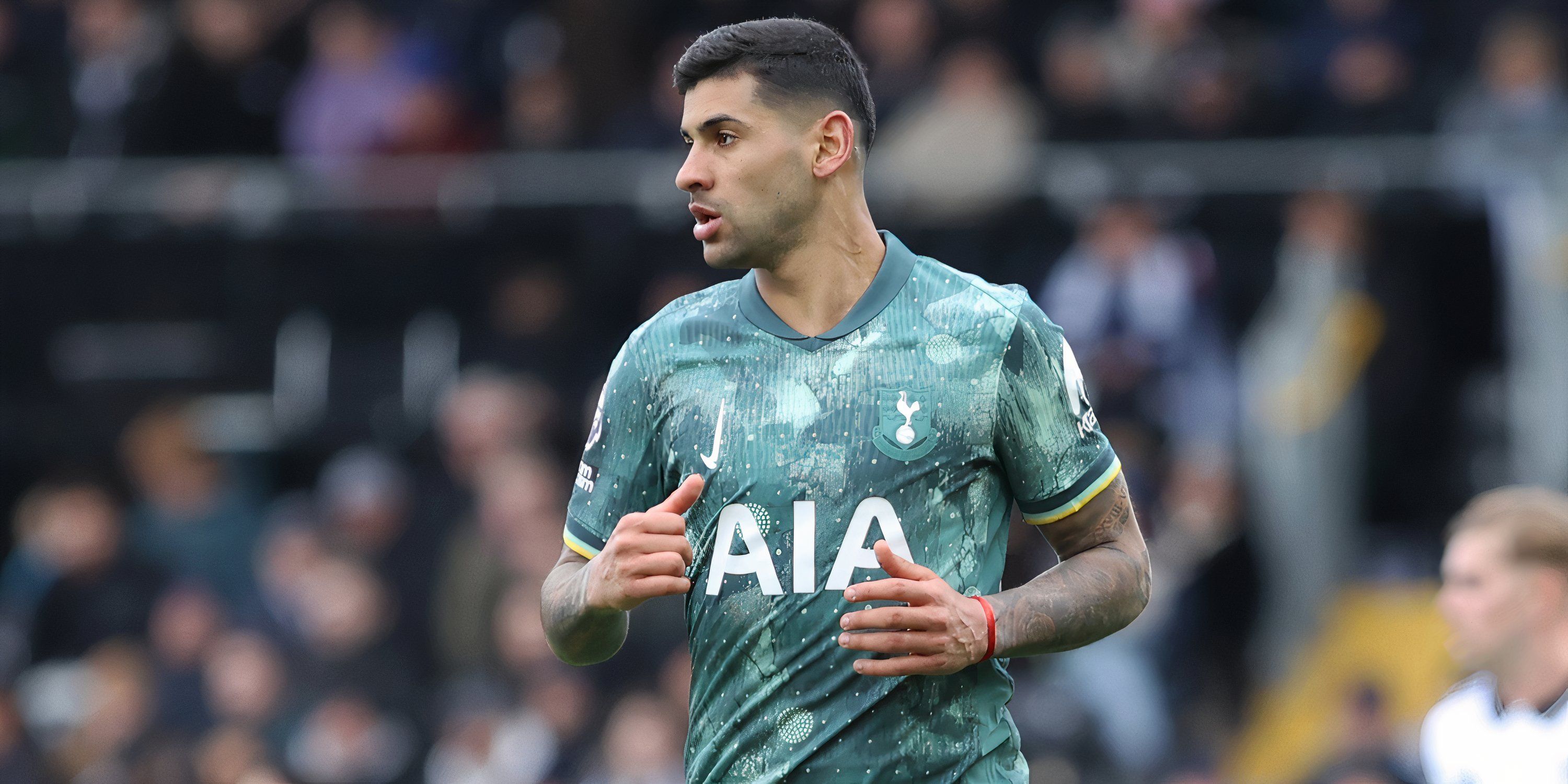 Tottenham Hotspur centre-back Cristian Romero in action