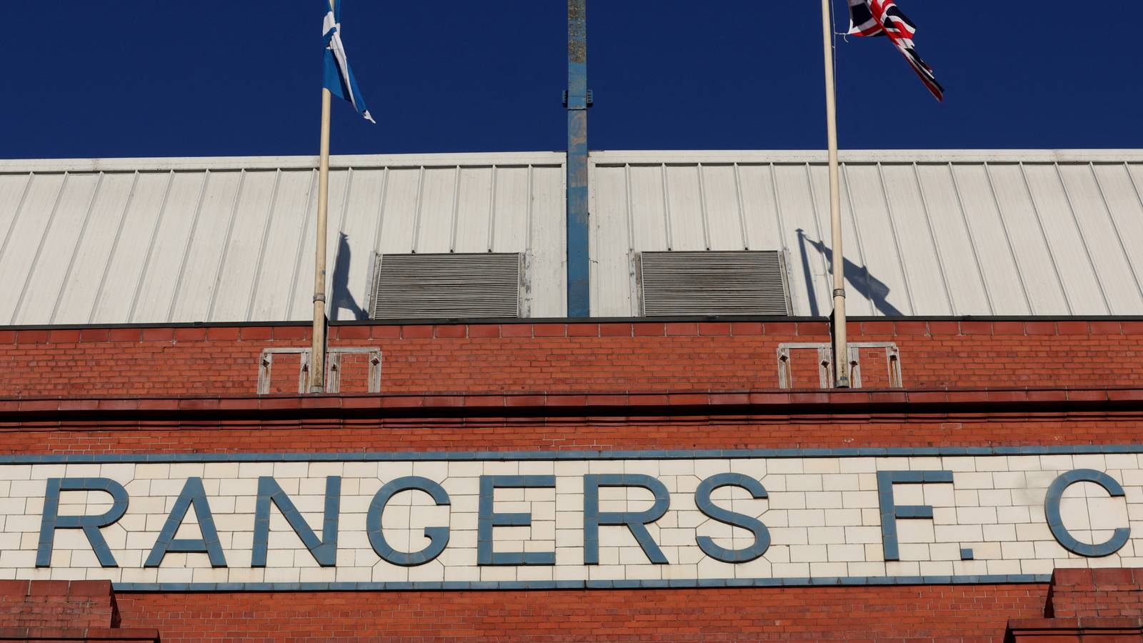 Outside Rangers' stadium, Ibrox