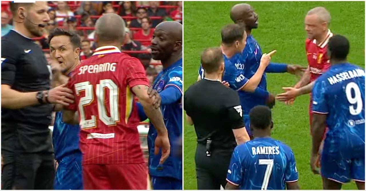 Dennis Wise Left Fuming With Jay Spearing During Liverpool vs Chelsea Legends Game