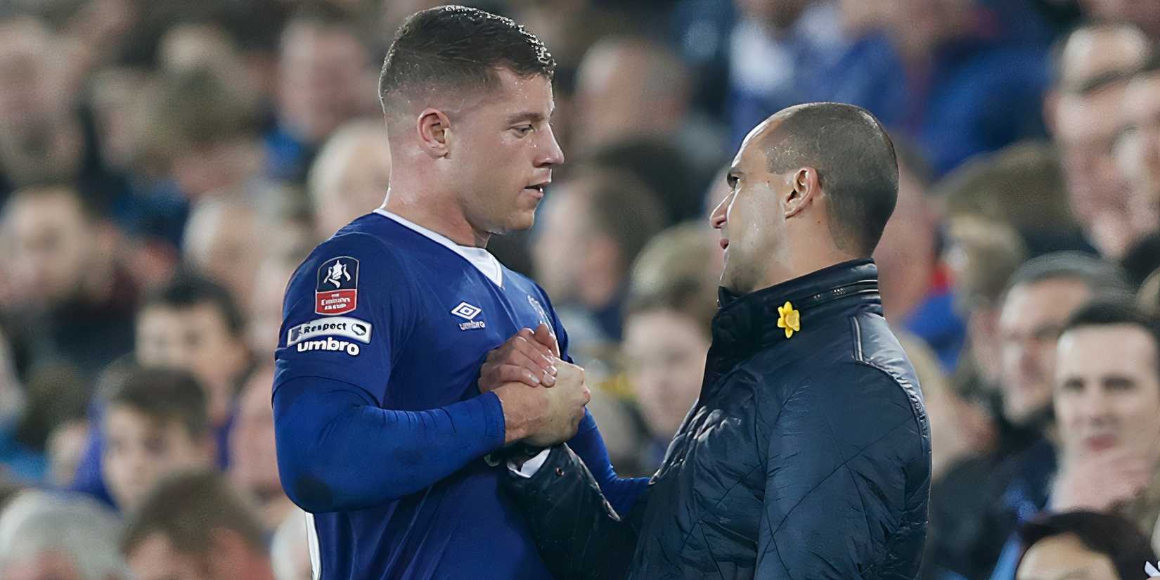 ross barkley with everton boss roberto martinez
