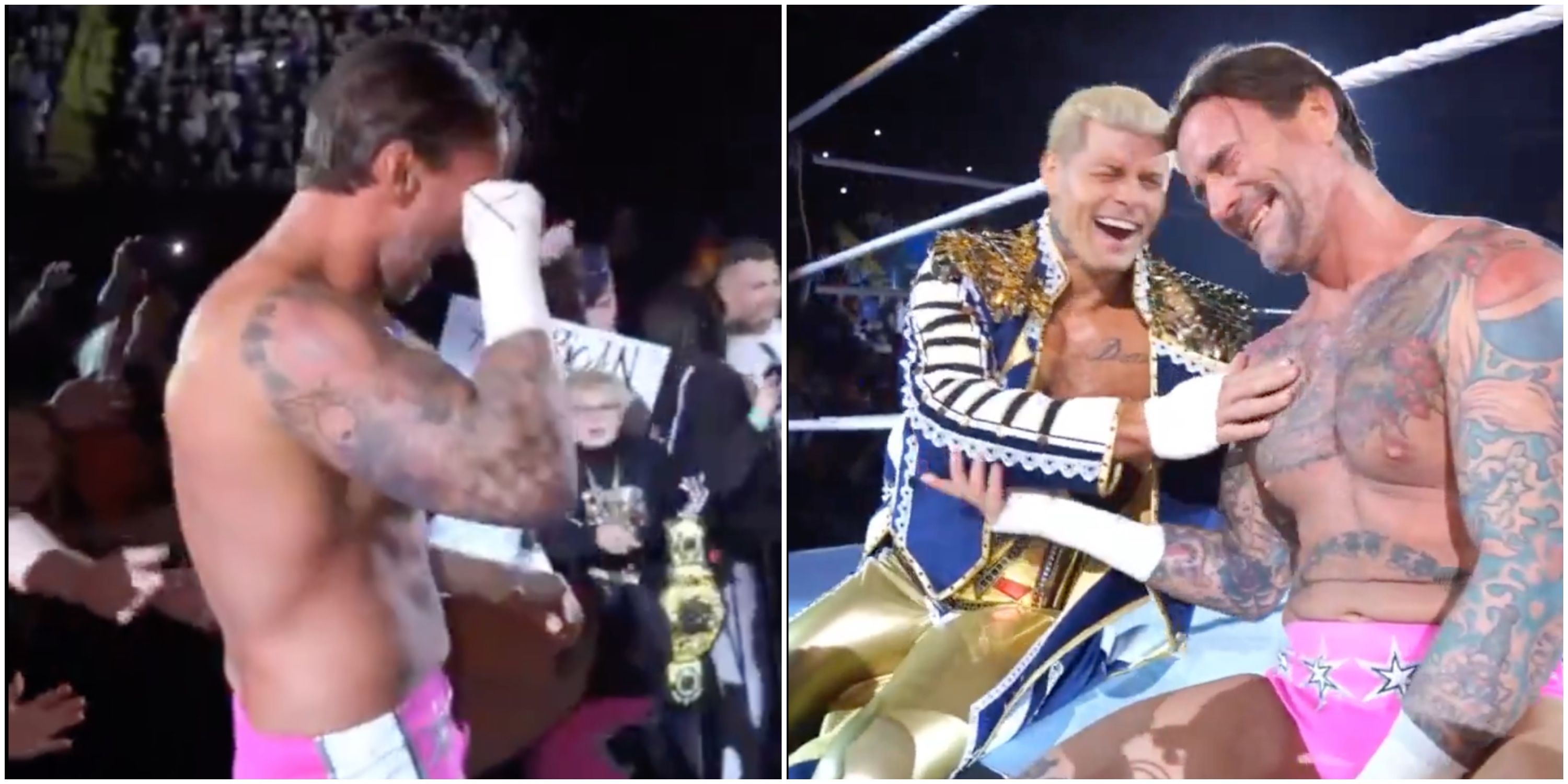 Footage of CM Punk crying on his way to the ring on WWE's European tour has gone viral