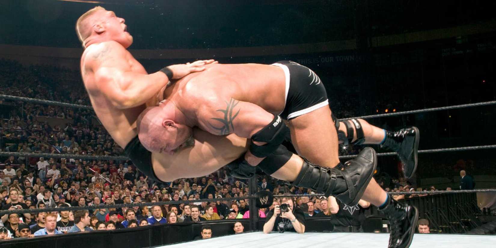 Goldberg Spearing WWE Brock Lesnar