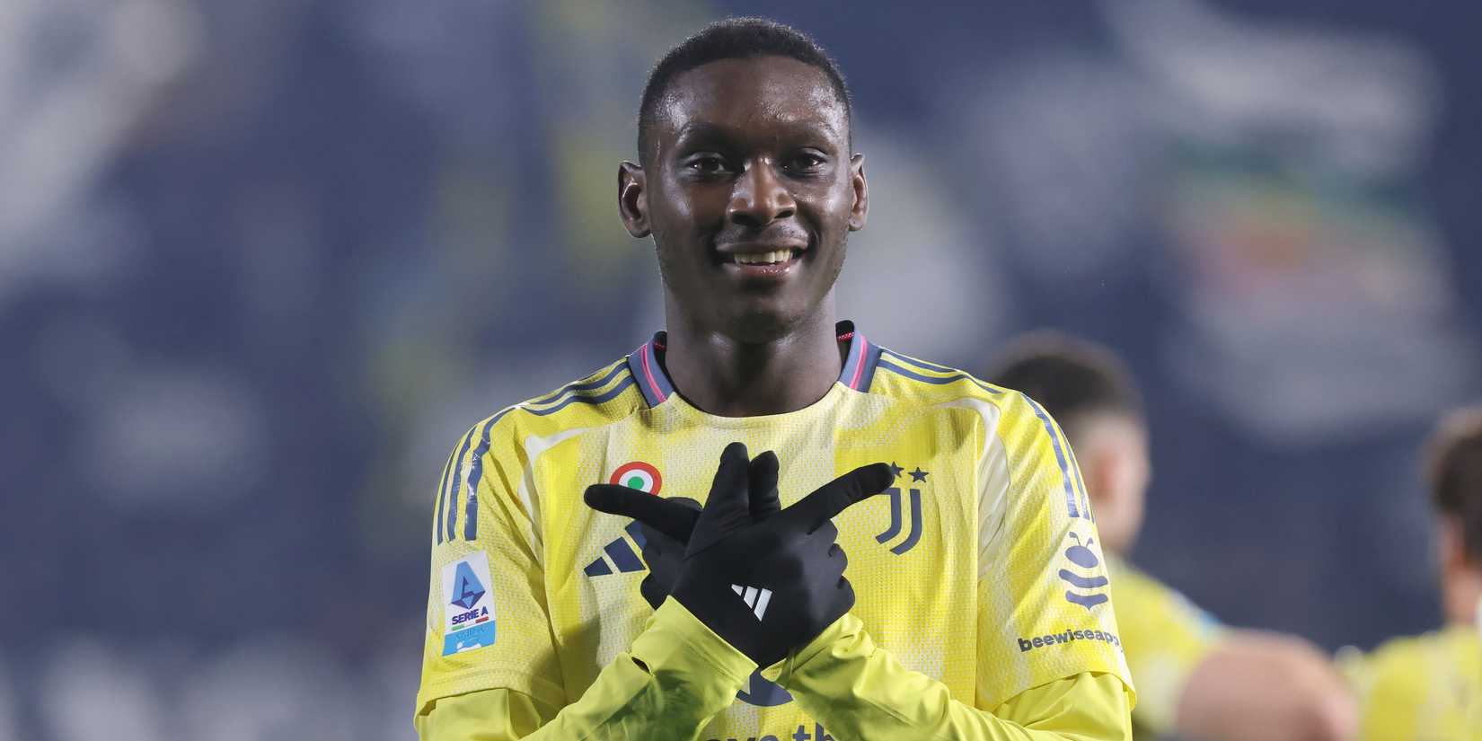 Randal Kolo Muani celebrating after scoring for Juventus