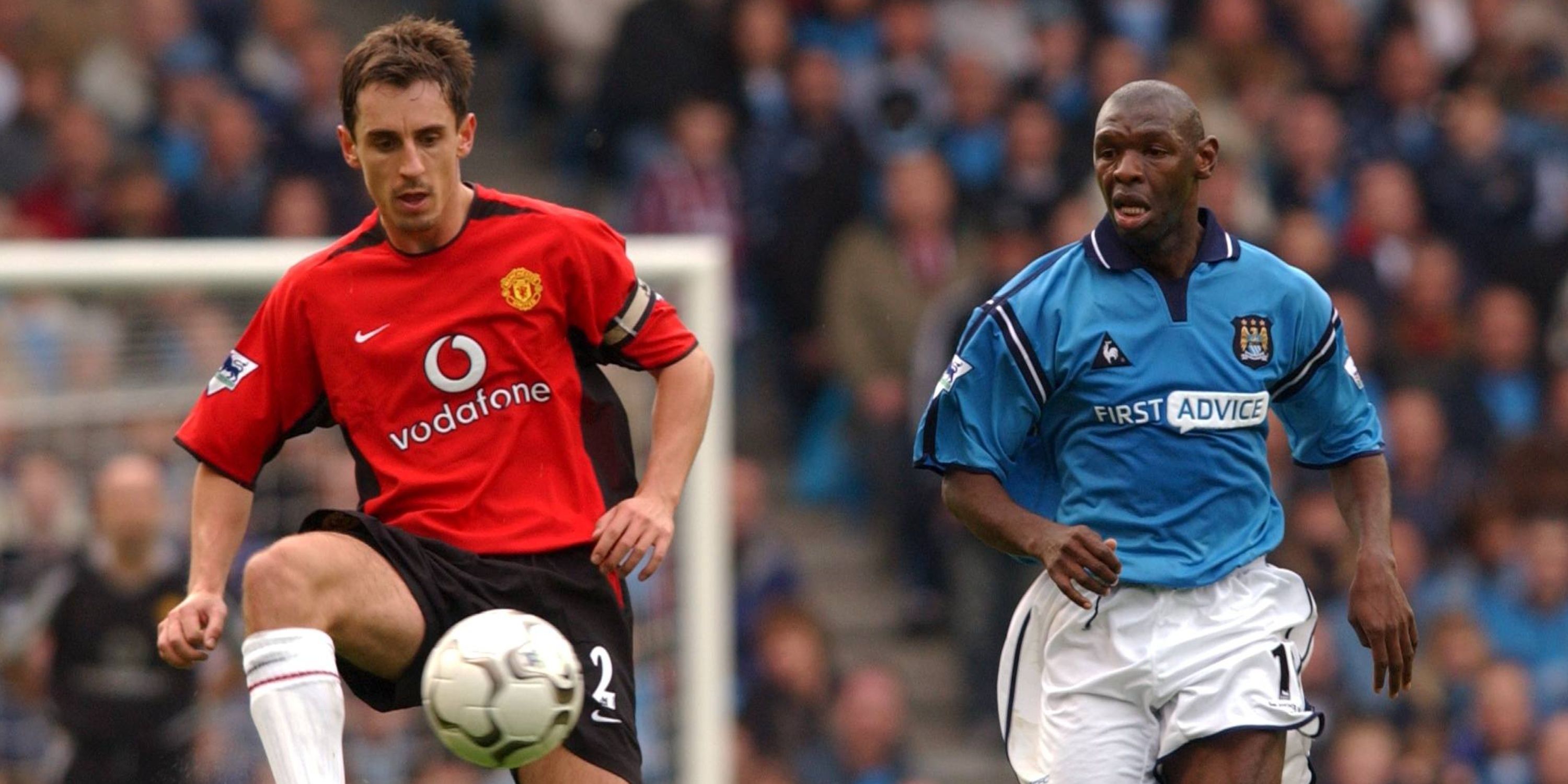 Gary Neville and Shaun Goater